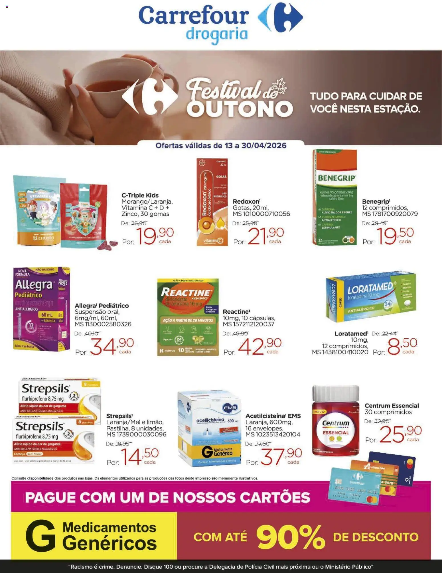 Pré-Visualização do folheto "Carrefour ofertas Especial Drogaria" da loja Carrefour válido a partir de 13/04/2026