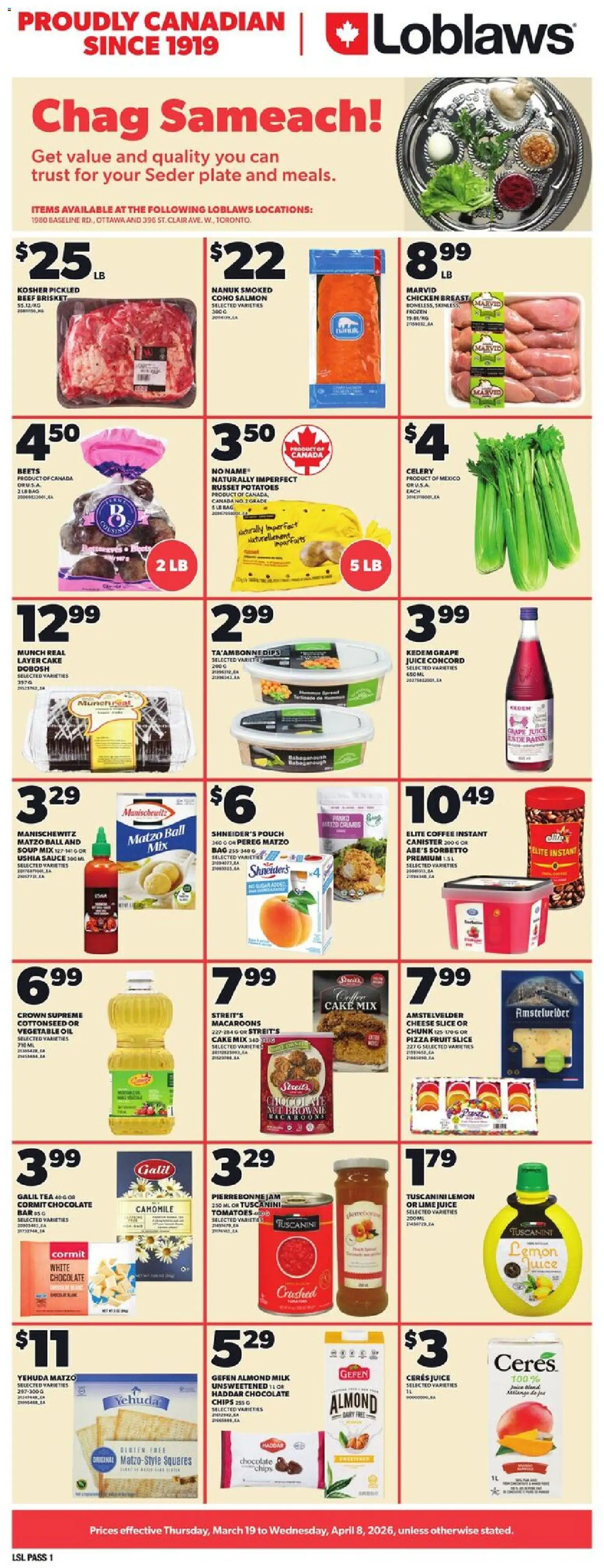 Preview of leaflet Loblaws flyer - Chag Sameach! from shop Loblaws is valid from Mar 19, 2026