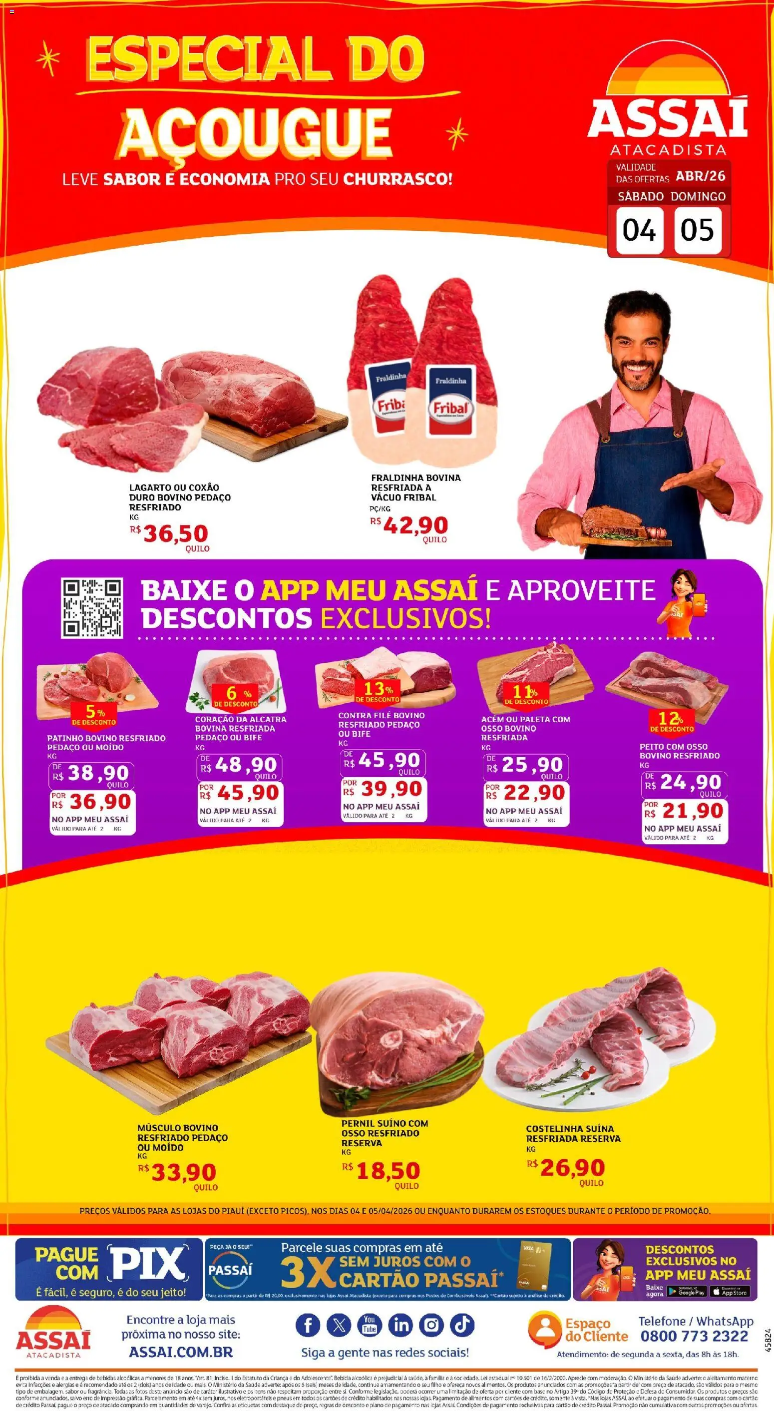 Pré-Visualização do folheto "Assaí Atacadista ofertas - PI" da loja Assaí Atacadista válido a partir de 04/04/2026