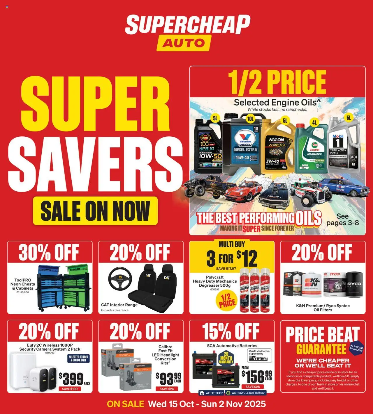 Catalogue Supercheap Auto catalogue valid from 15 Oct 2025 - page 1