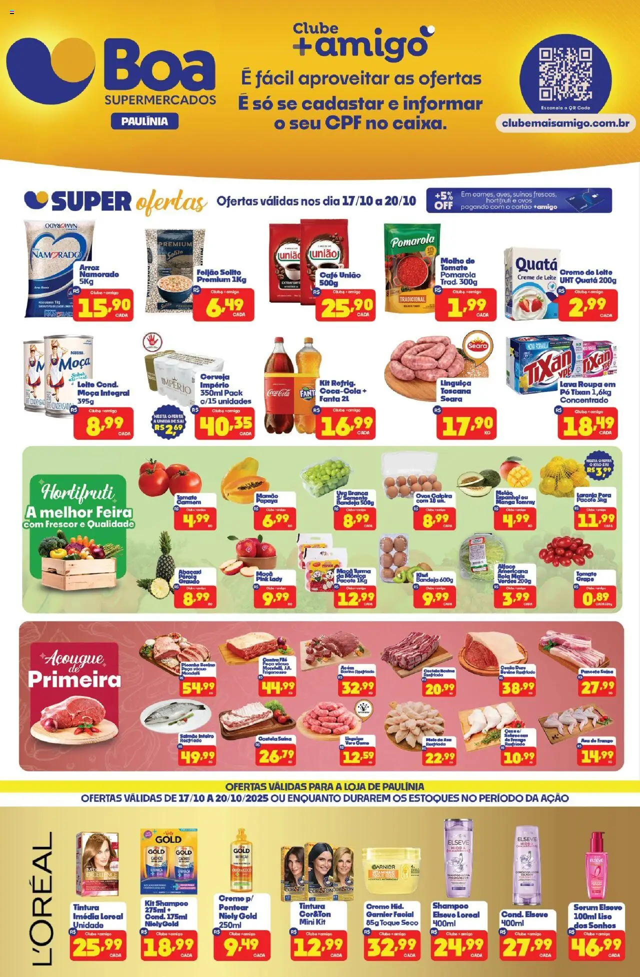 Boa Supermercados folheto "Ofertas Fim de Semana" válido a partir de 17/10/2025 - número de página 1