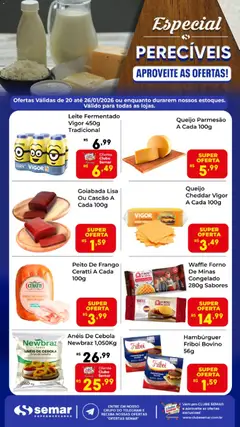 Pré-Visualização do folheto "Ofertas Perecíveis" da loja Semar Supermercado válido a partir de 20/01/2026