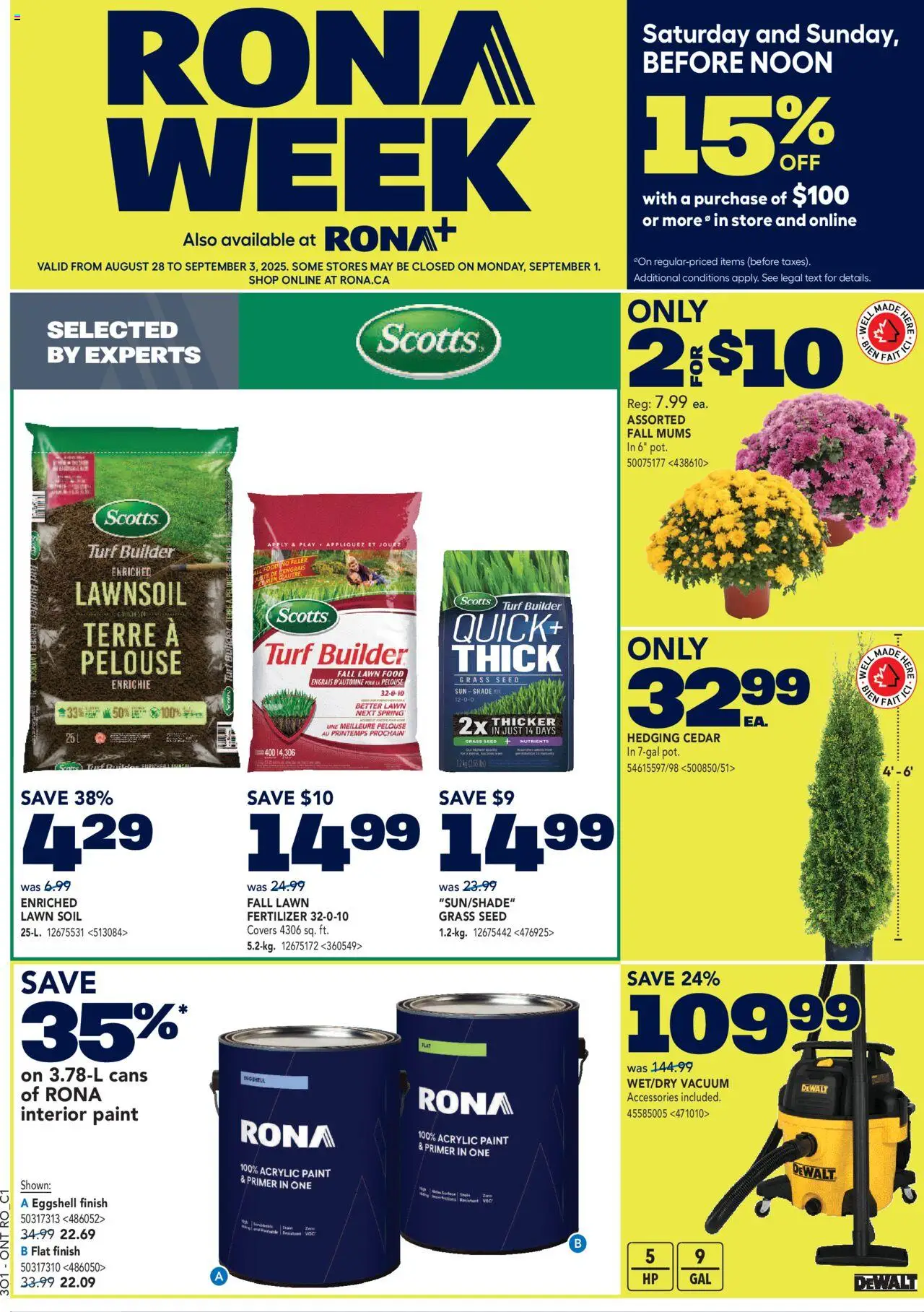 Rona flyer valid from Aug 28, 2025 - page number 1