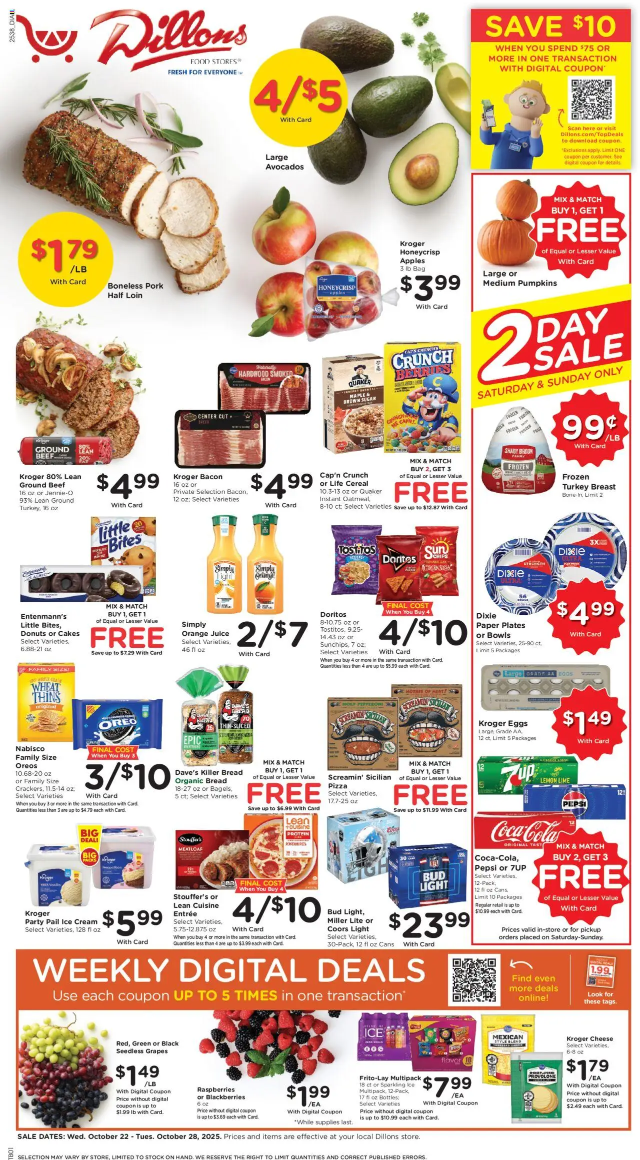 Dillons Weekly Ad from 10/22/2025 - Flyer - Page number 1