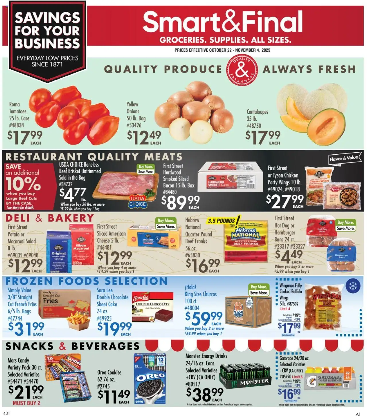 Smart & Final Business & Club Saving from 10/21/2025 - Flyer - Page number 1
