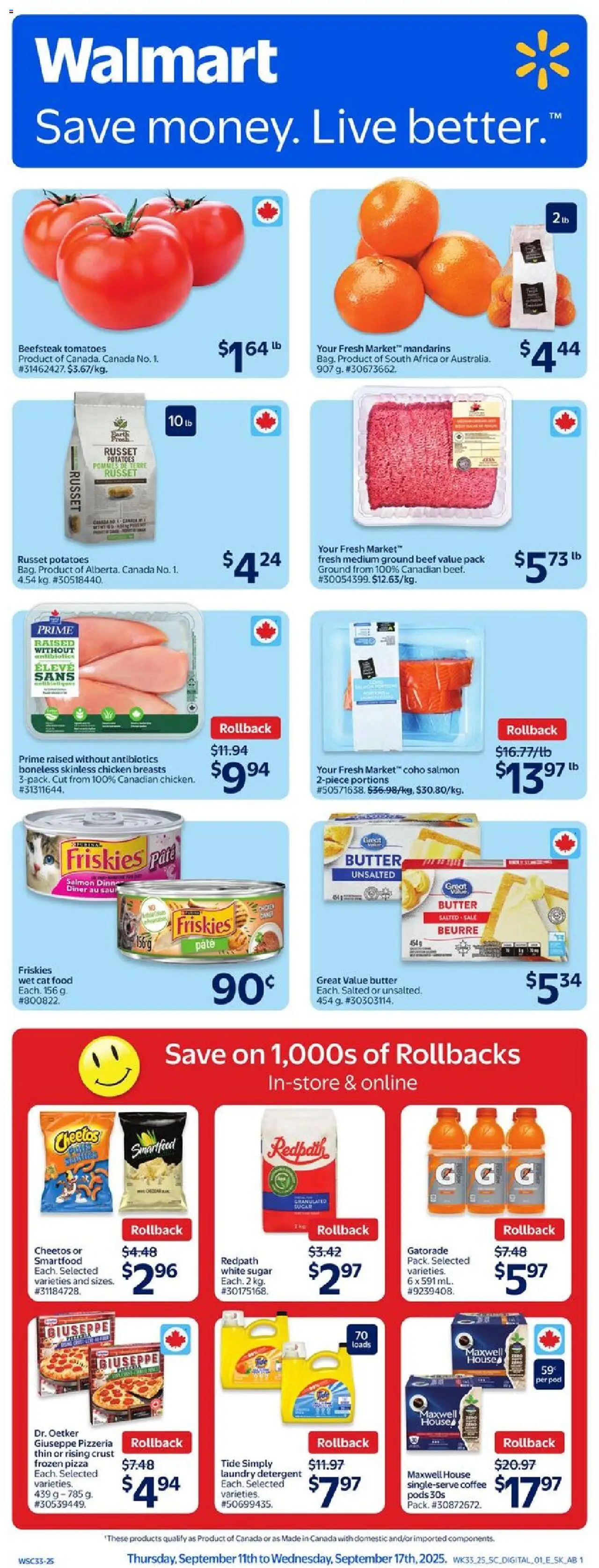 Walmart flyer valid from Sep 11, 2025 - page number 1