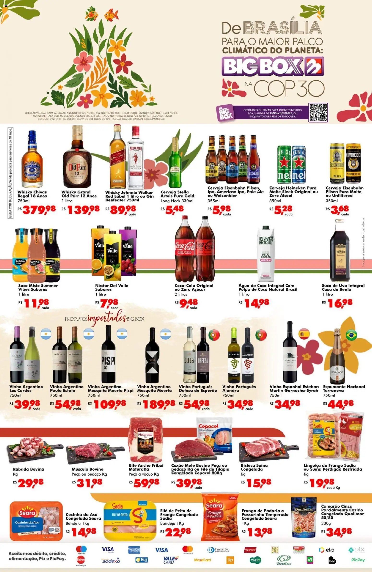 Pré-Visualização do folheto "Ofertas Semanal" da loja Big Box válido a partir de 29/10/2025 - Heineken, Cerveja, Água, Água de coco, Uva, Bandeja, Espumante, Mosquita muerta