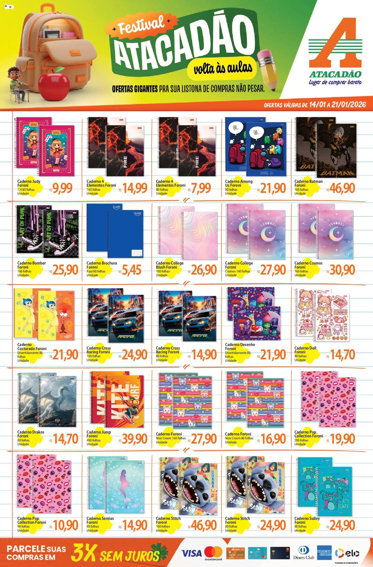 Pré-Visualização do folheto "Ofertas - SC" da loja Atacadão válido a partir de 14/01/2026