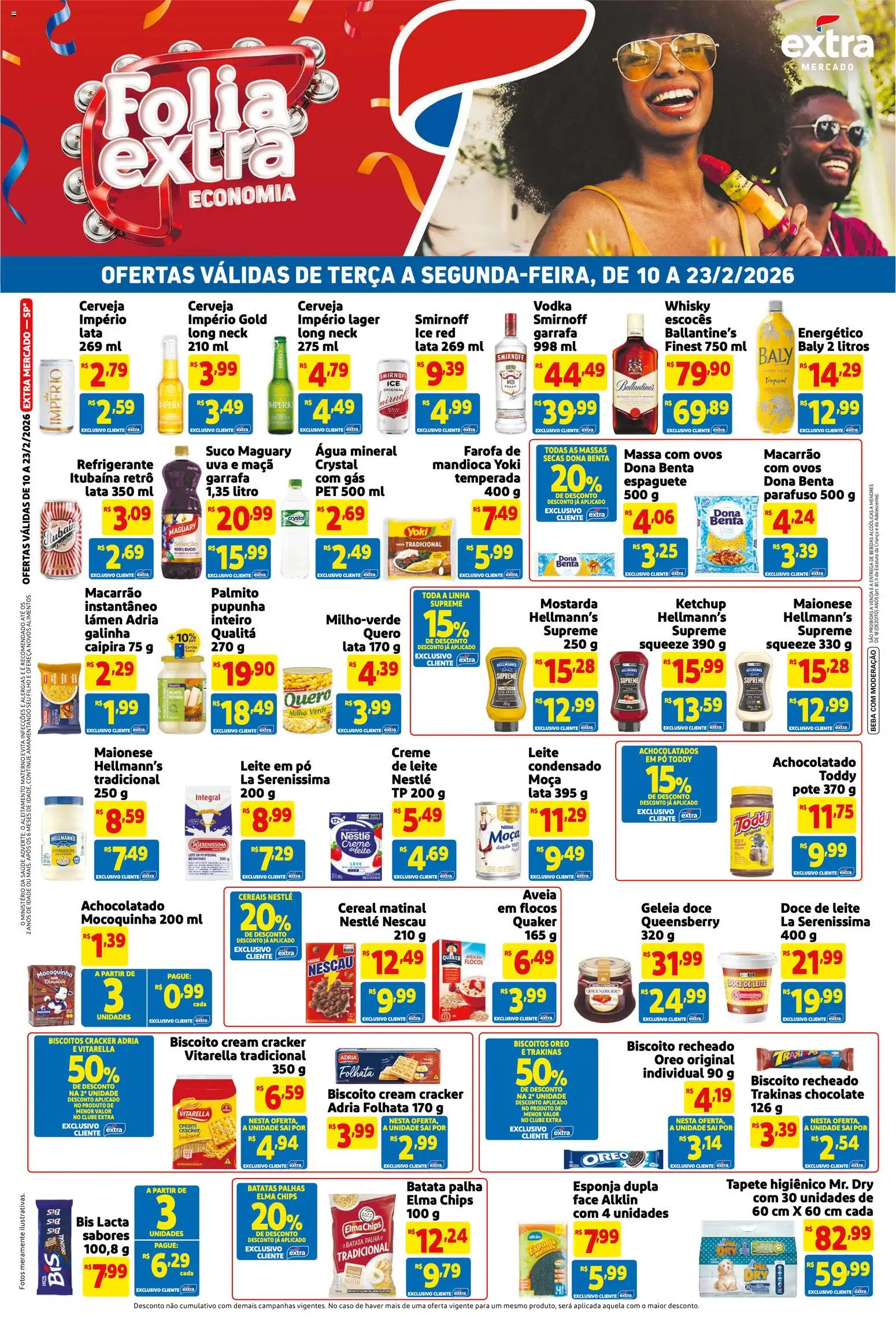 Pré-Visualização do folheto "Ofertas de Mercado Quinzenal" da loja Extra válido a partir de 10/02/2026