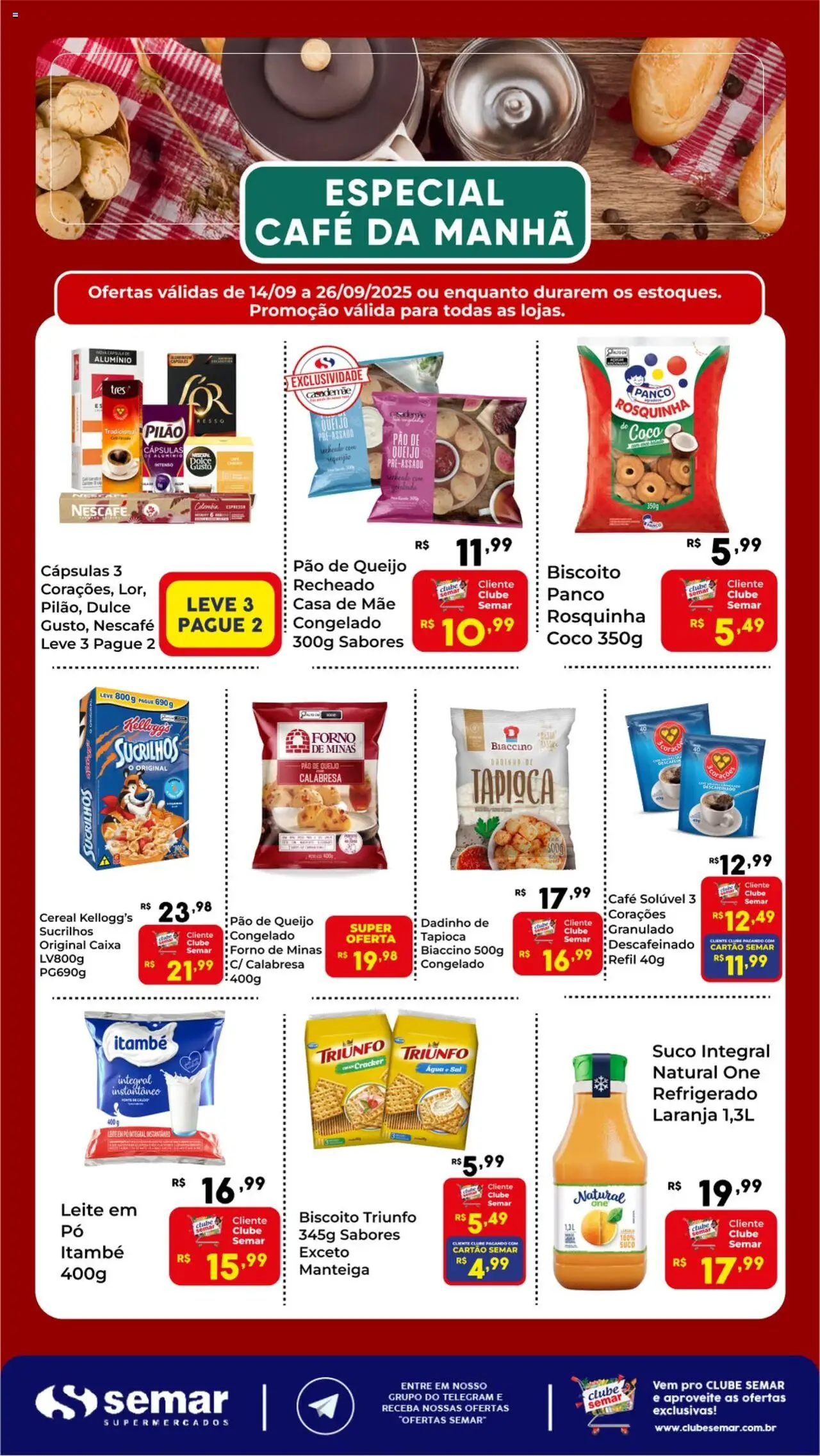 Semar Supermercado folheto "Ofertas Especial Café da Manhã" válido a partir de 14/09/2025 - número de página 1