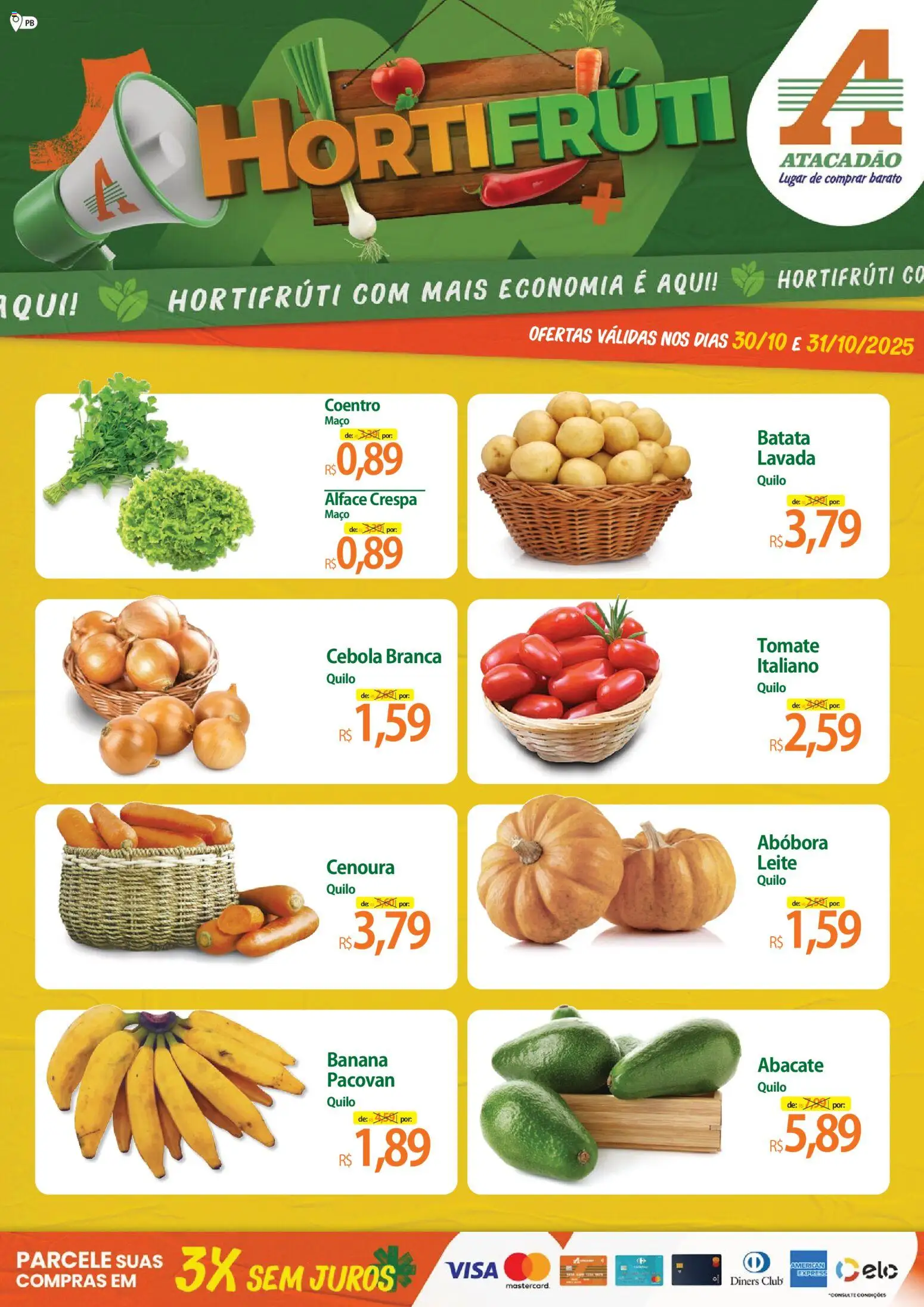 Pré-Visualização do folheto "Ofertas - PB" da loja Atacadão válido a partir de 30/10/2025