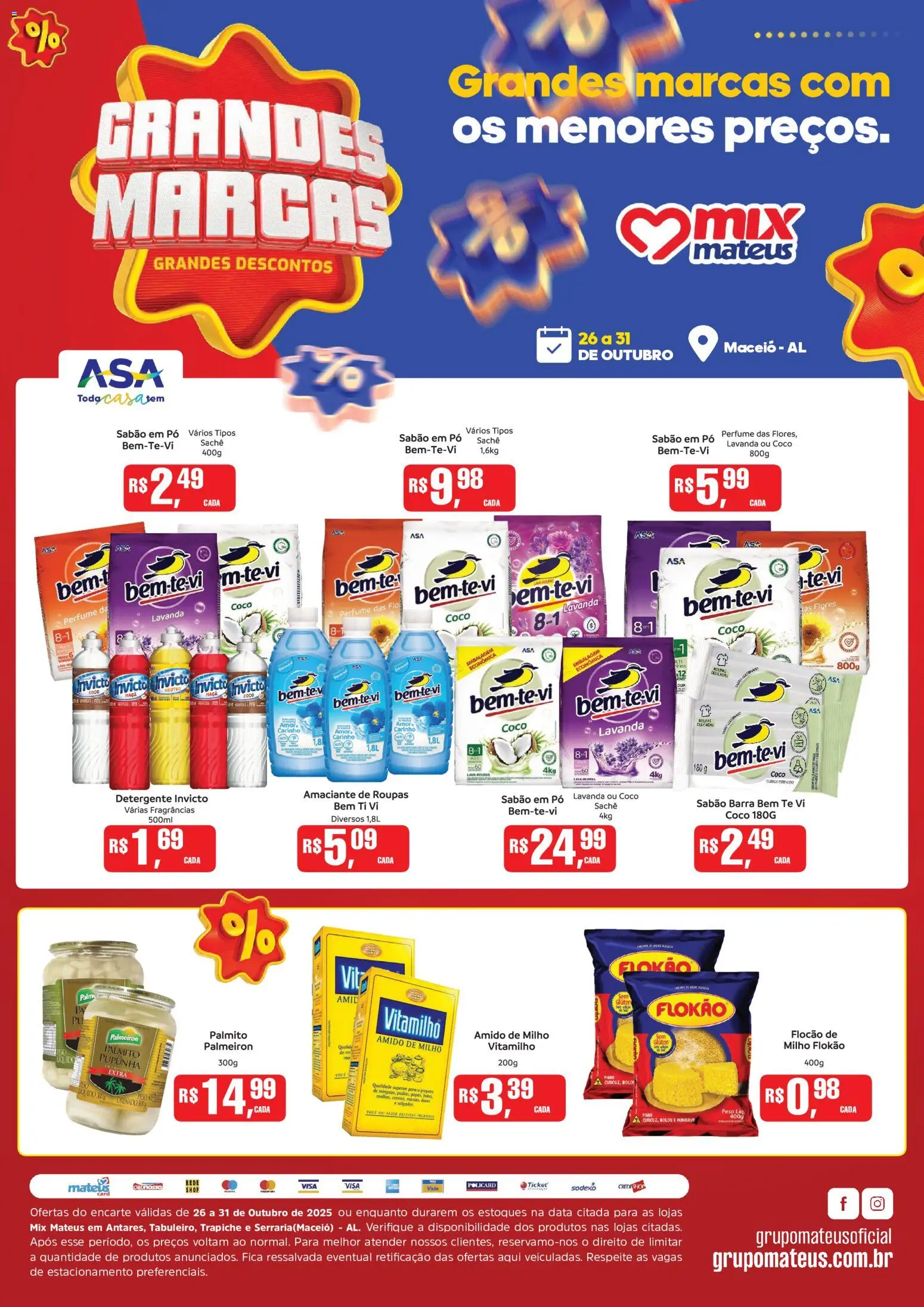 Mateus folheto "Ofertas Grandes Marcas" válido a partir de 26/10/2025 - número de página 1