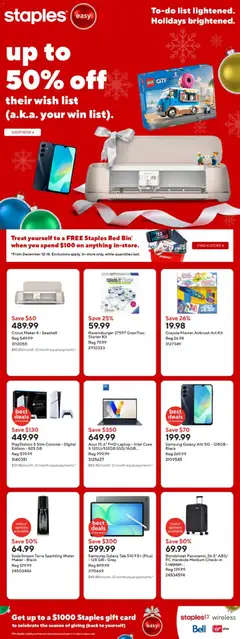 Preview of leaflet Weekly flyer / circulaire from shop Staples is valid from Dec 12, 2025