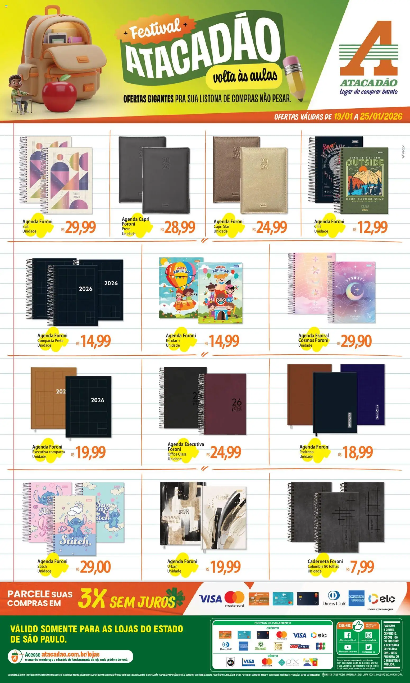 Pré-Visualização do folheto "Ofertas - SP" da loja Atacadão válido a partir de 19/01/2026