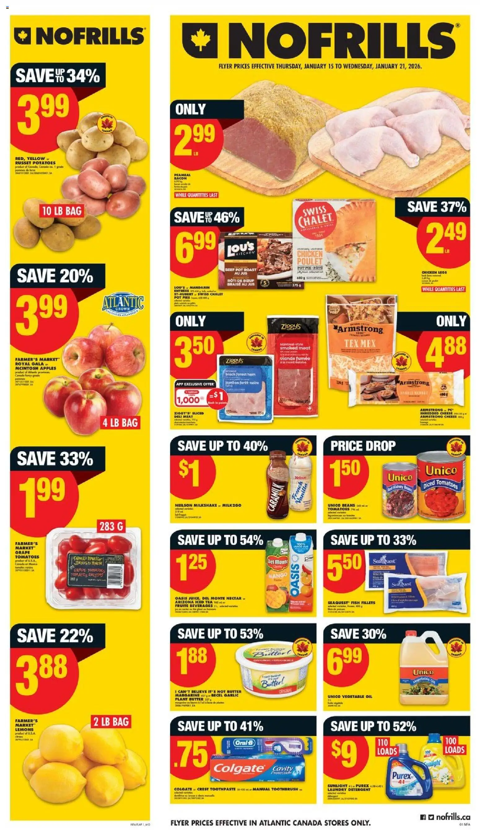 Preview of leaflet Weekly Flyer - NS from shop No Frills is valid from Jan 15, 2026 - Tea, Meat, Smoked meat, Vanilla, Roast, Toothpaste, Toothbrush, Detergent