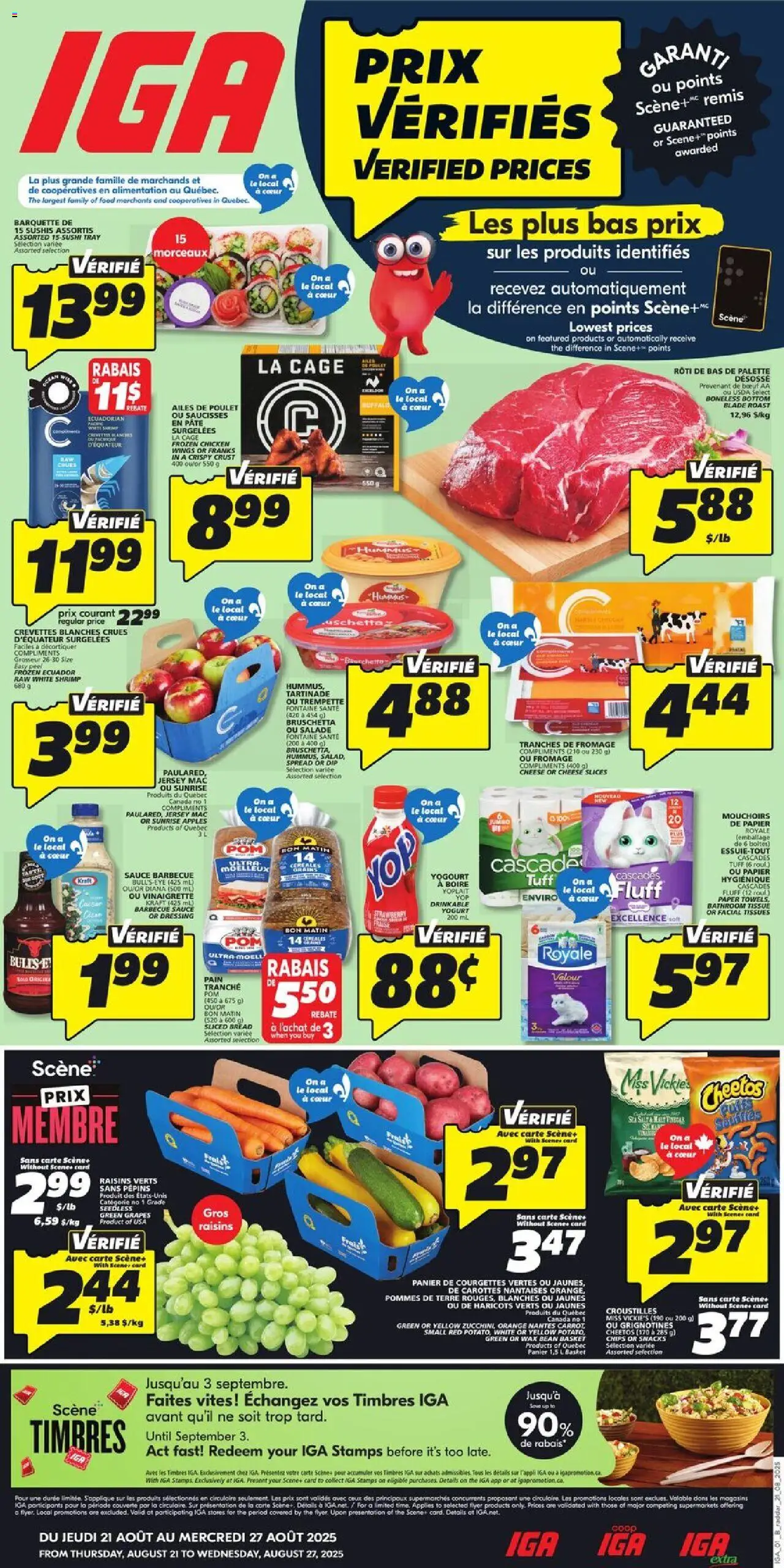 IGA flyer valid from Aug 21, 2025 - page number 1