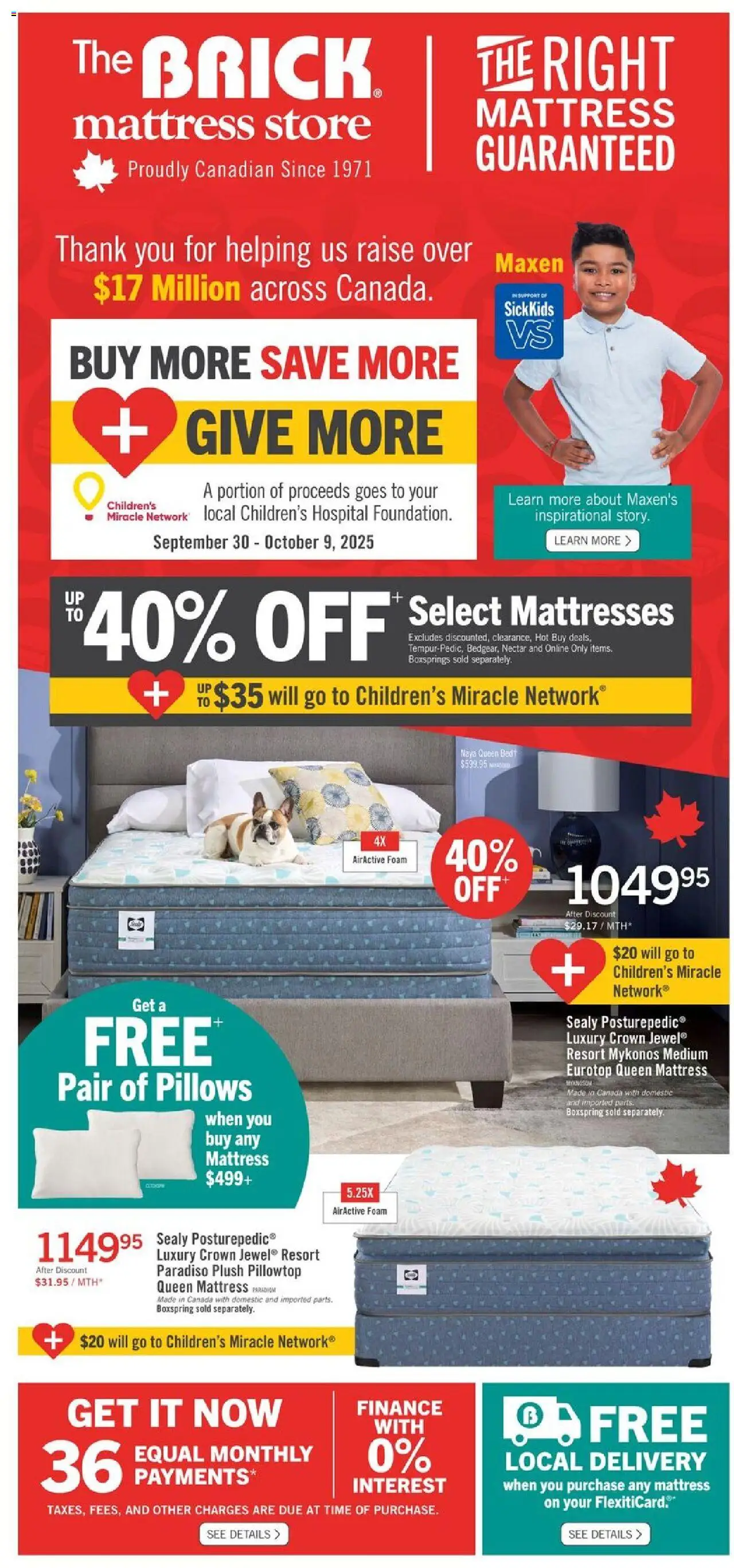The Brick flyer valid from Sep 30, 2025 - page number 1 - Mattresses, Mattress, Foam