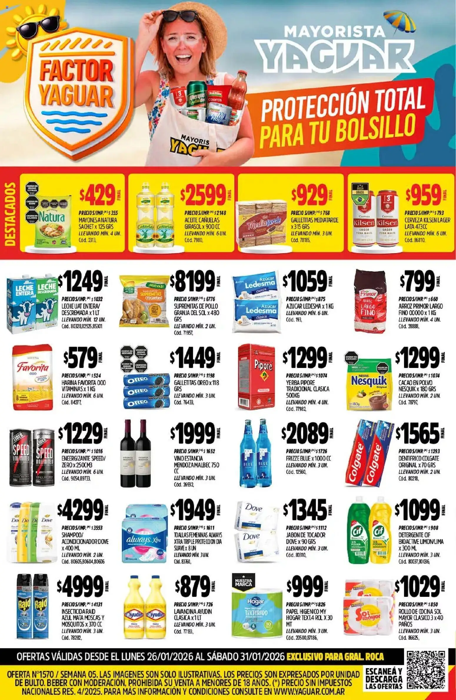Vista previa del folleto de la tienda Yaguar válido desde el 26/01/2026 - Vitaminas, Cerveza, Vino, Azucar, Mayonesa, Detergente, Acondicionador, Polvo