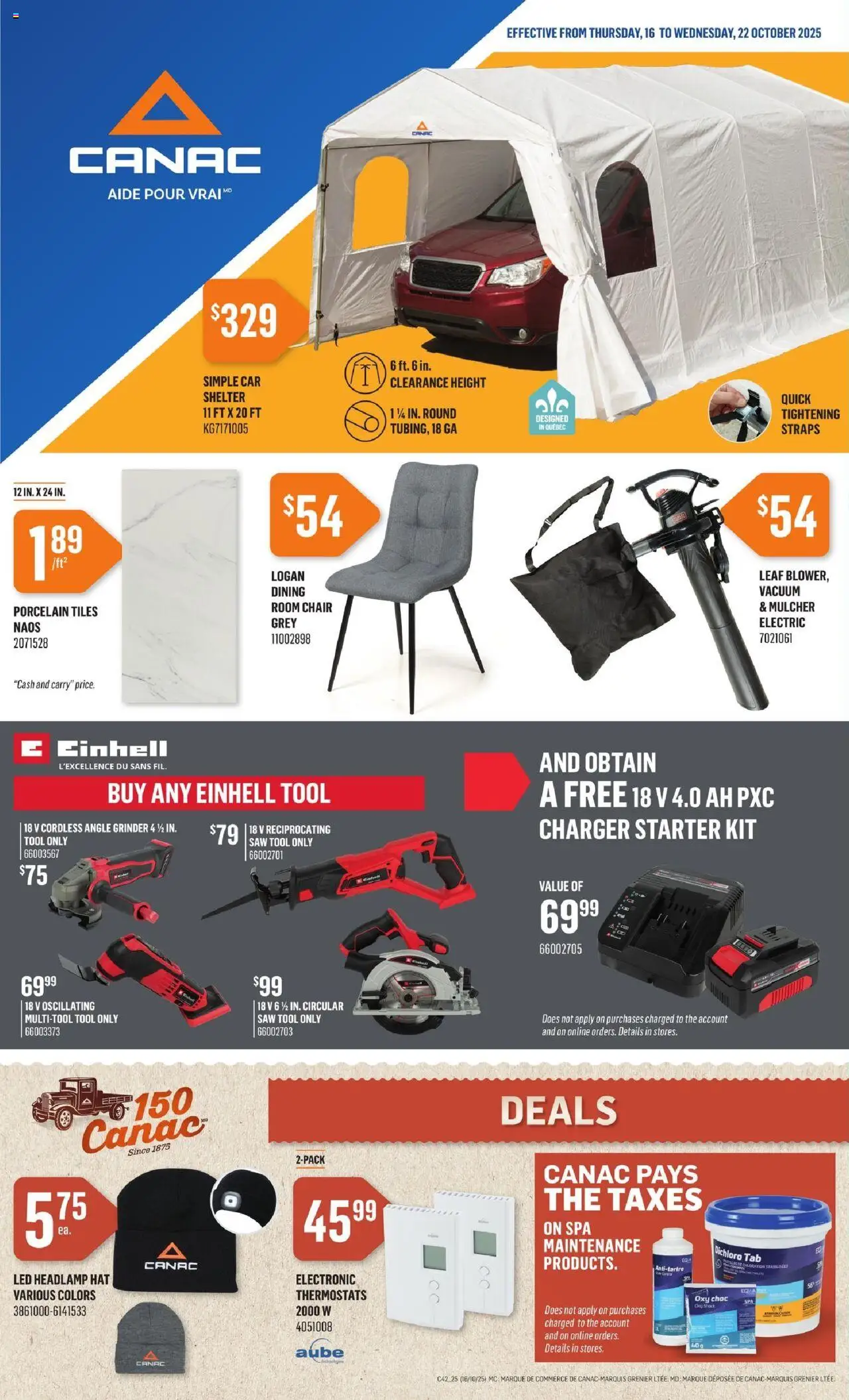Preview of leaflet Weekly Flyer from shop Canac is valid from Oct 16, 2025