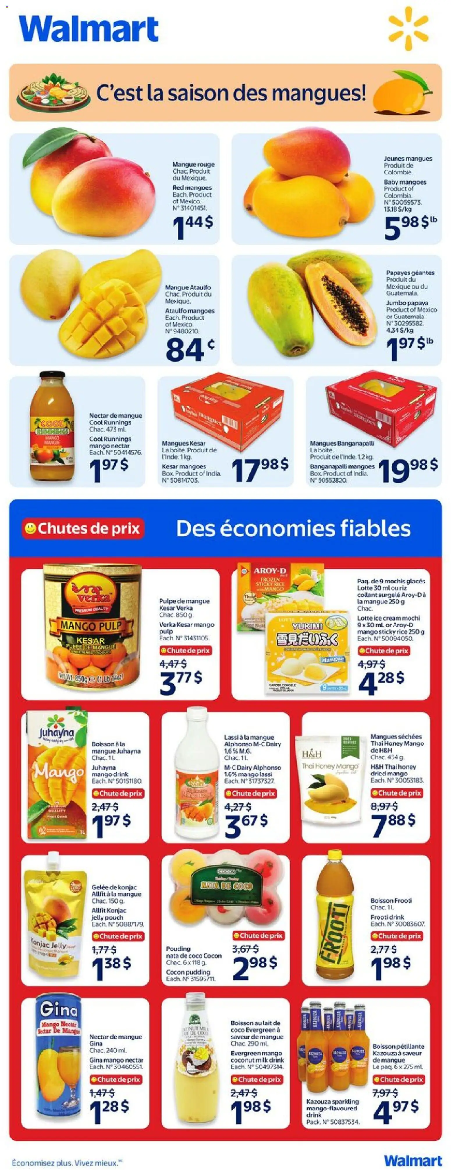 Preview of leaflet Walmart circulaire - C'est la saison des mangues! from shop Walmart is valid from Apr 23, 2026