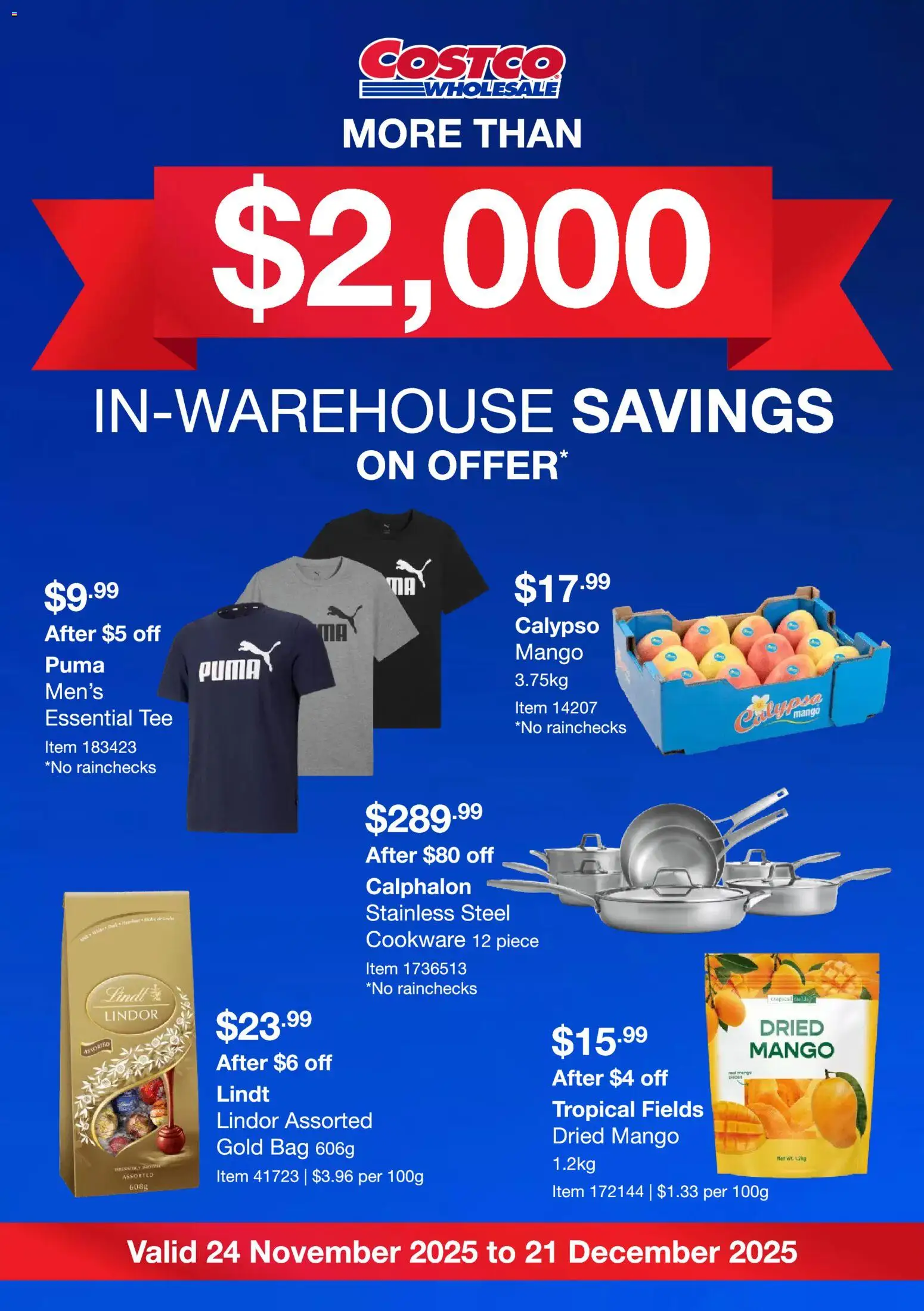 Preview of catalogue Warehouse Savings from shop Costco valid 24/11/2025