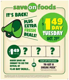 Un aperçu du dépliant Weekly flyer / circulaire du magasin Save on foods est valide à partir 16 oct. 2025