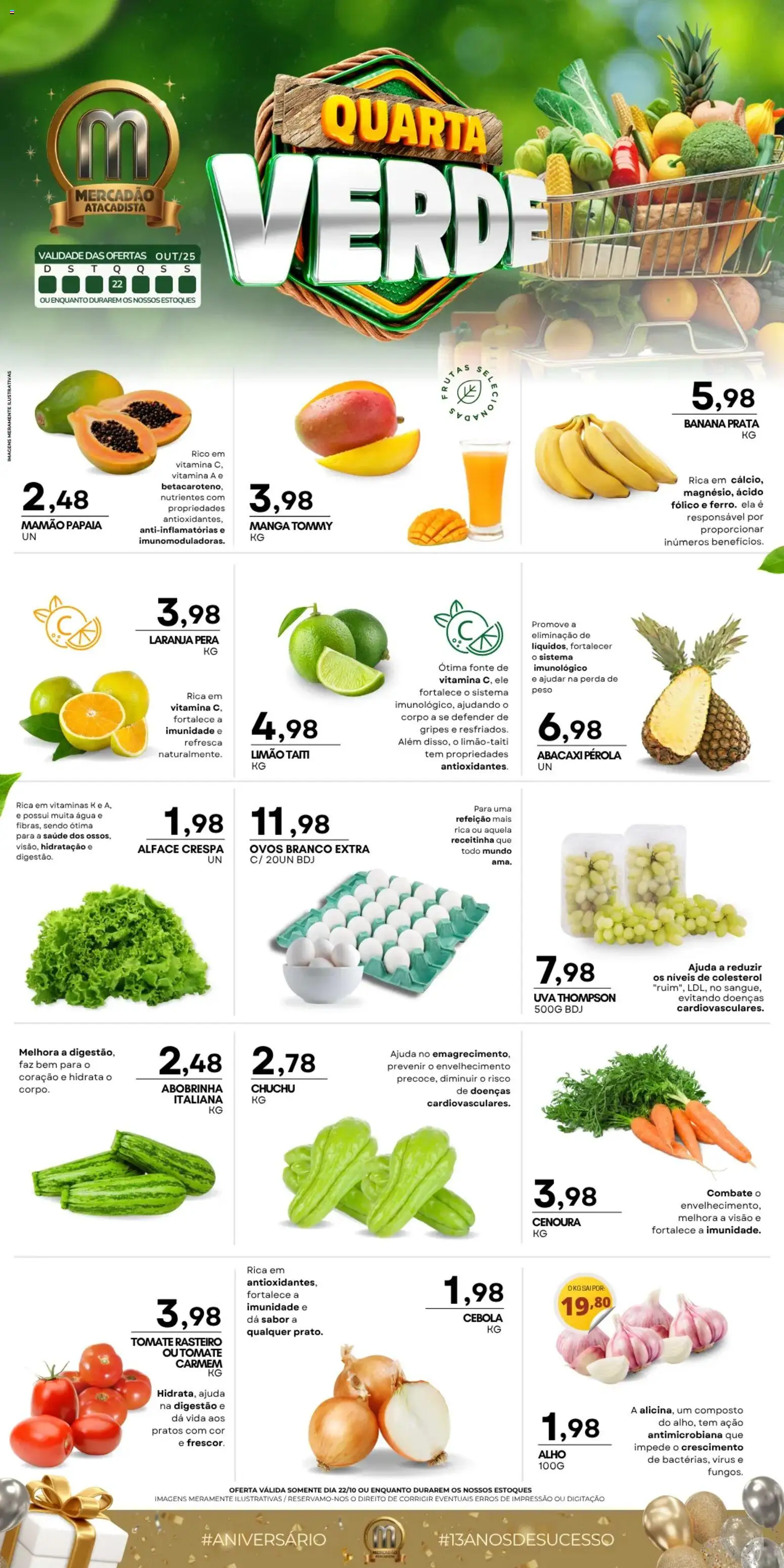 Mercadão Atacadista folheto "Ofertas Quarta Verde" válido a partir de 22/10/2025 - número de página 1