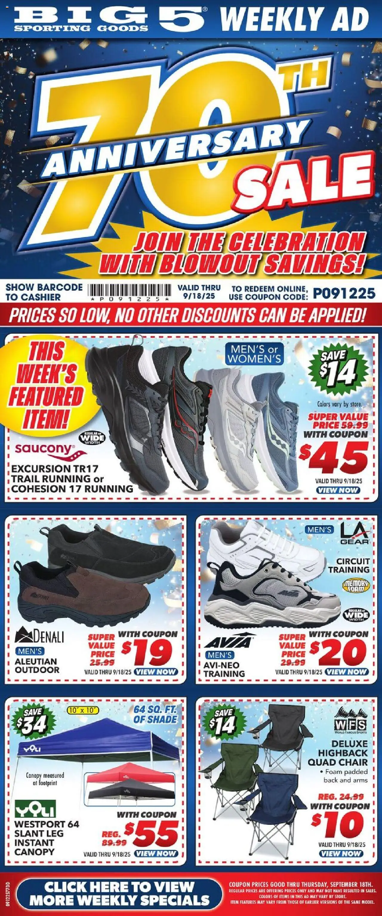 Big 5 Sporting Goods Weekly Ad from 09/12/2025 - Flyer - Page number 1