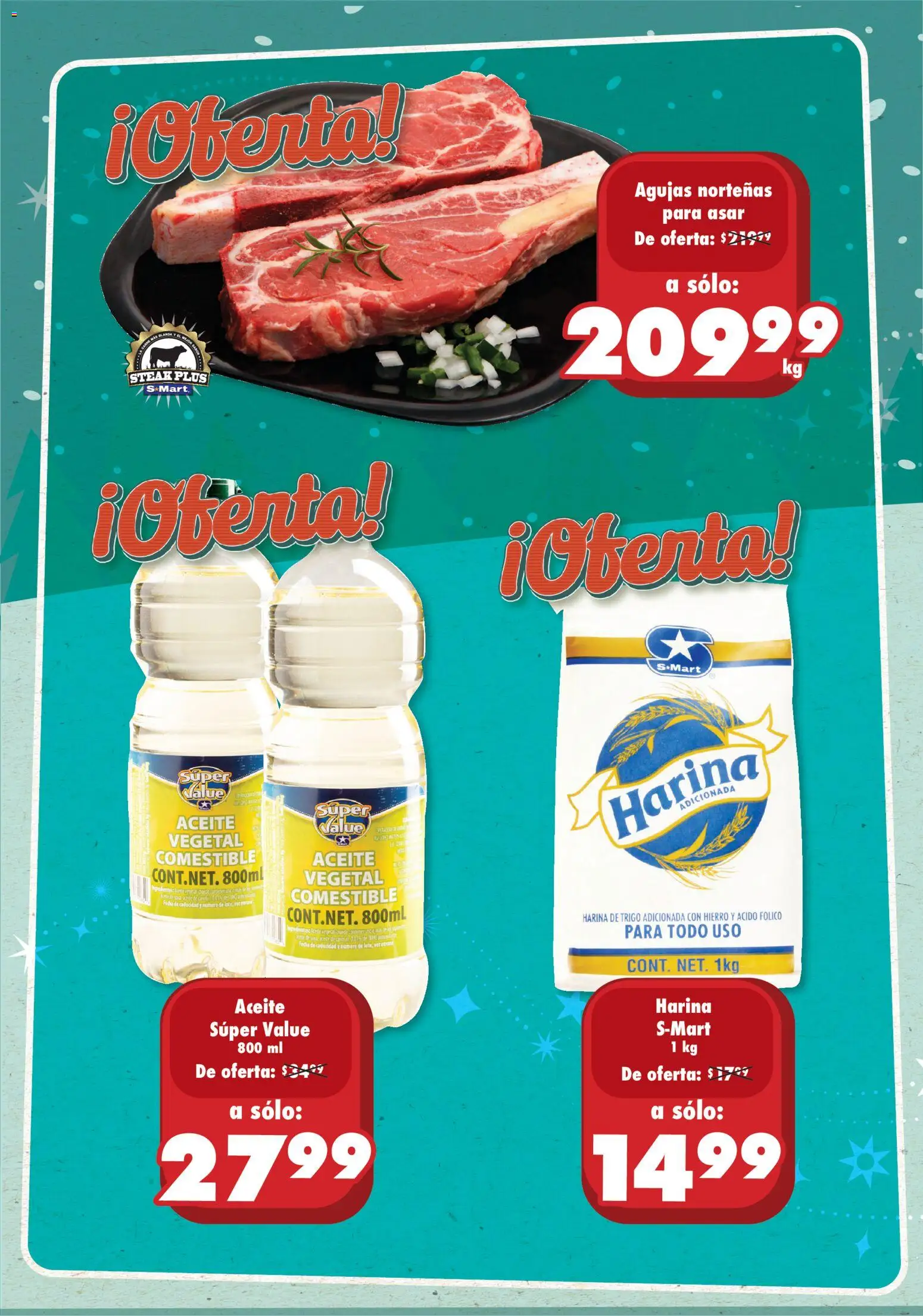 Vista previa las ofertas de la tienda S-Mart - Folleto Ofertas de Feria Monterrey desde el 07/11/2025 - Aceite, Harina, Aceite vegetal, Steak