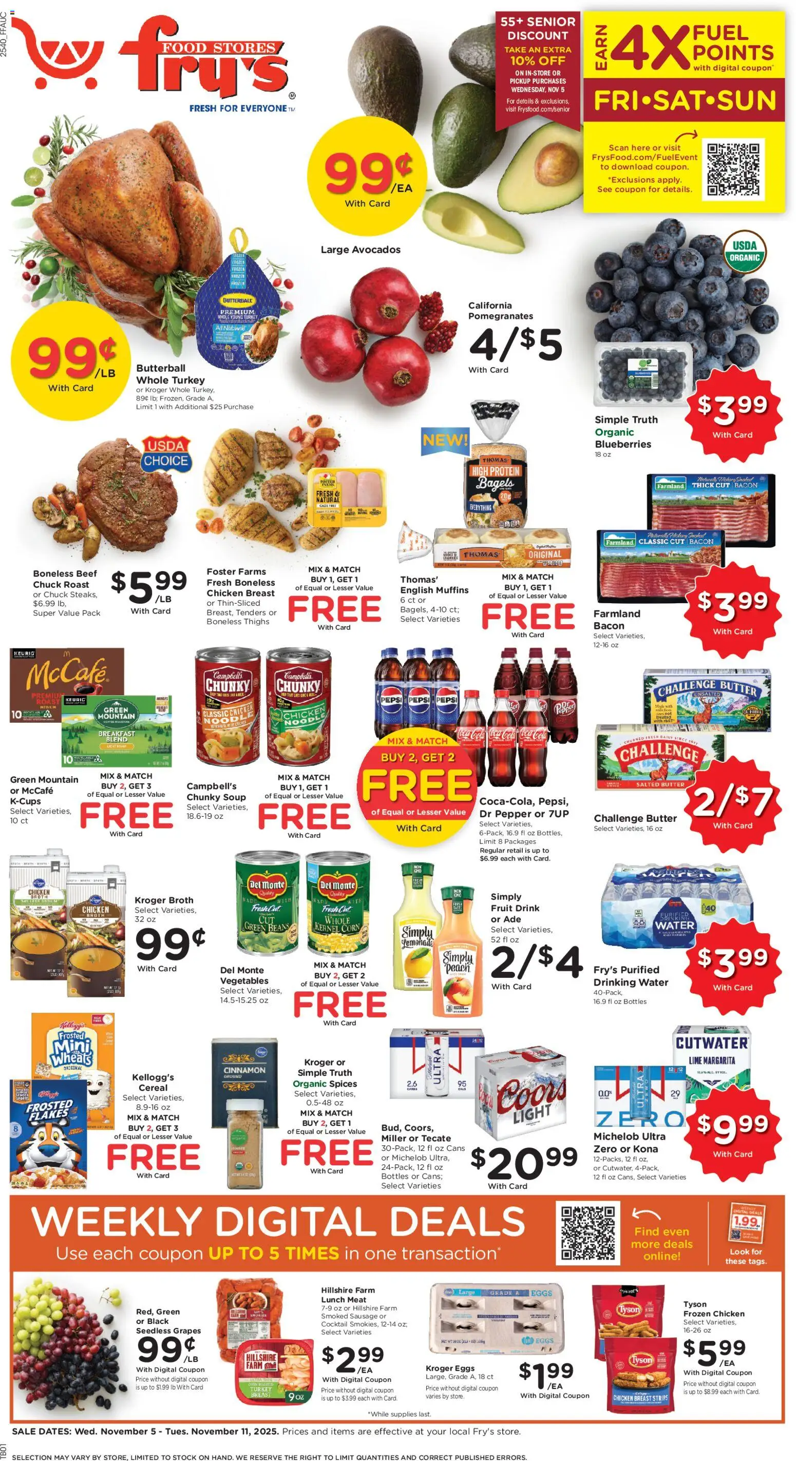 Ad Preview of Fry's Food Black Friday from 11/05/2025