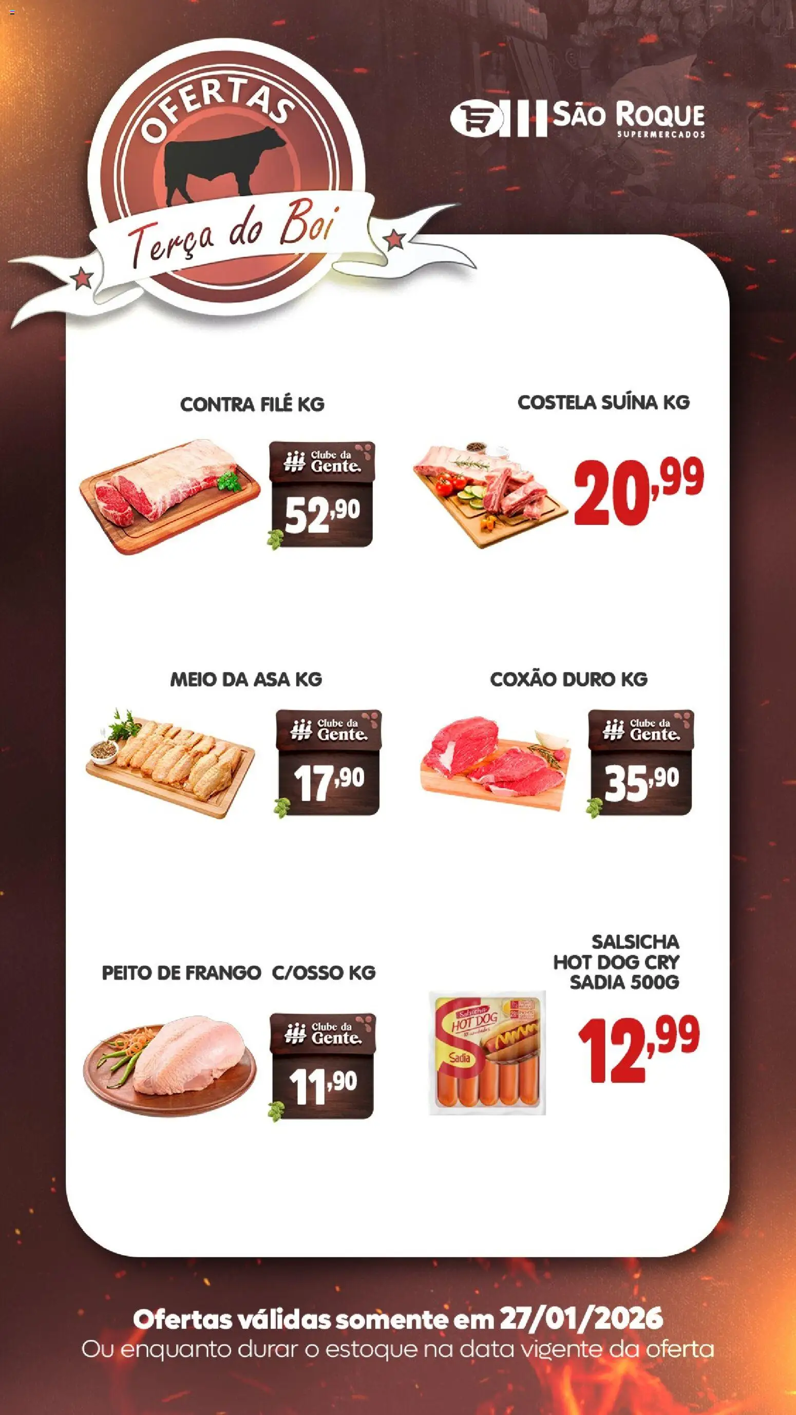 Pré-Visualização do folheto "Ofertas da semana" da loja São Roque Supermercados válido a partir de 27/01/2026