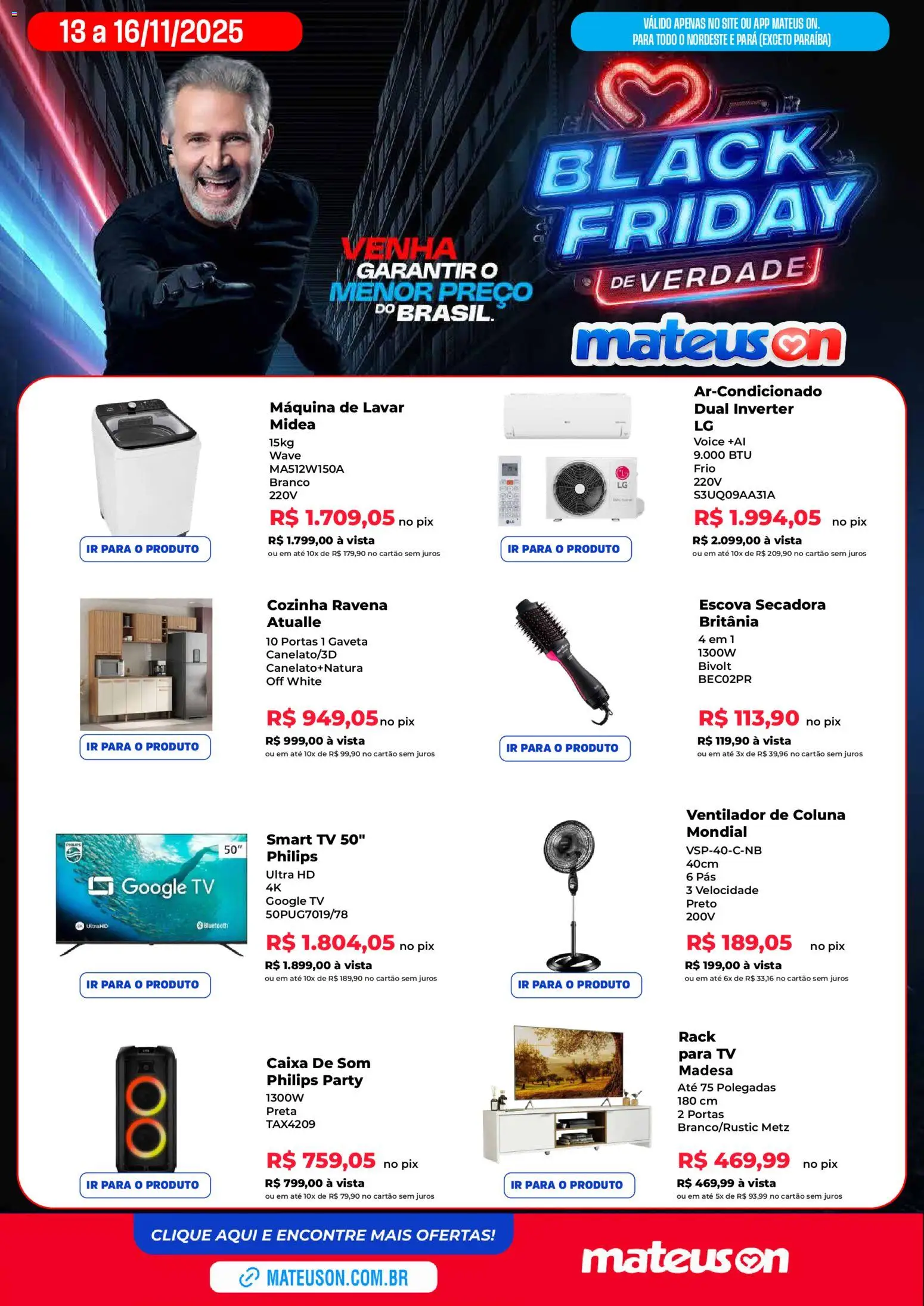 Pré-Visualização do folheto "Black Friday" da loja Mateus válido a partir de 13/11/2025