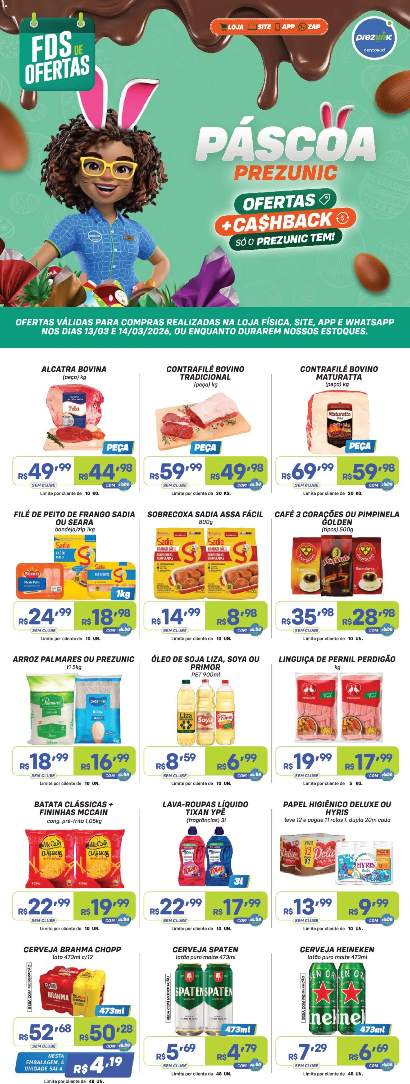 Pré-Visualização do folheto "Prezunic ofertas" da loja Prezunic válido a partir de 13/03/2026