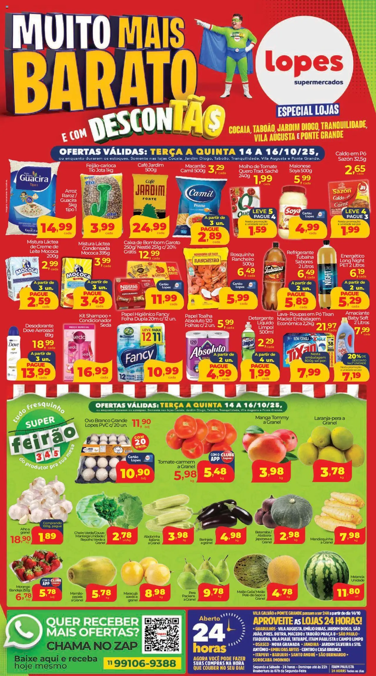 Lopes Supermercados folheto "Ofertas Muito Mais Barato" válido a partir de 14/10/2025 - número de página 1