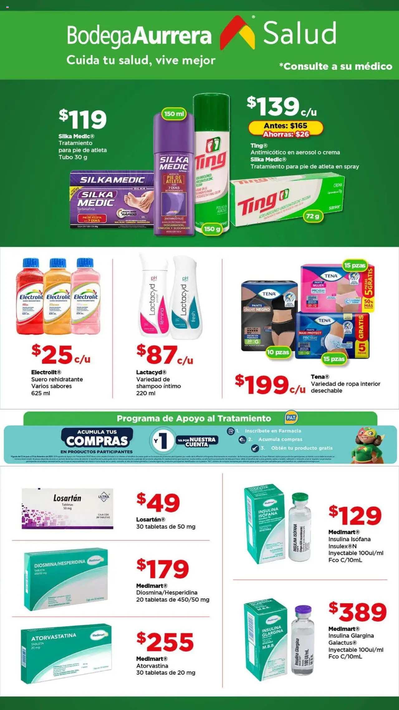 Folleto Cuida a toda tu familia Bodega Aurrerá y sus promociones válidas desde el 12/06/2025 - Número de página 2 - Shampoo, Ropa, Crema, Caja, Pants, Tableta, Ropa interior