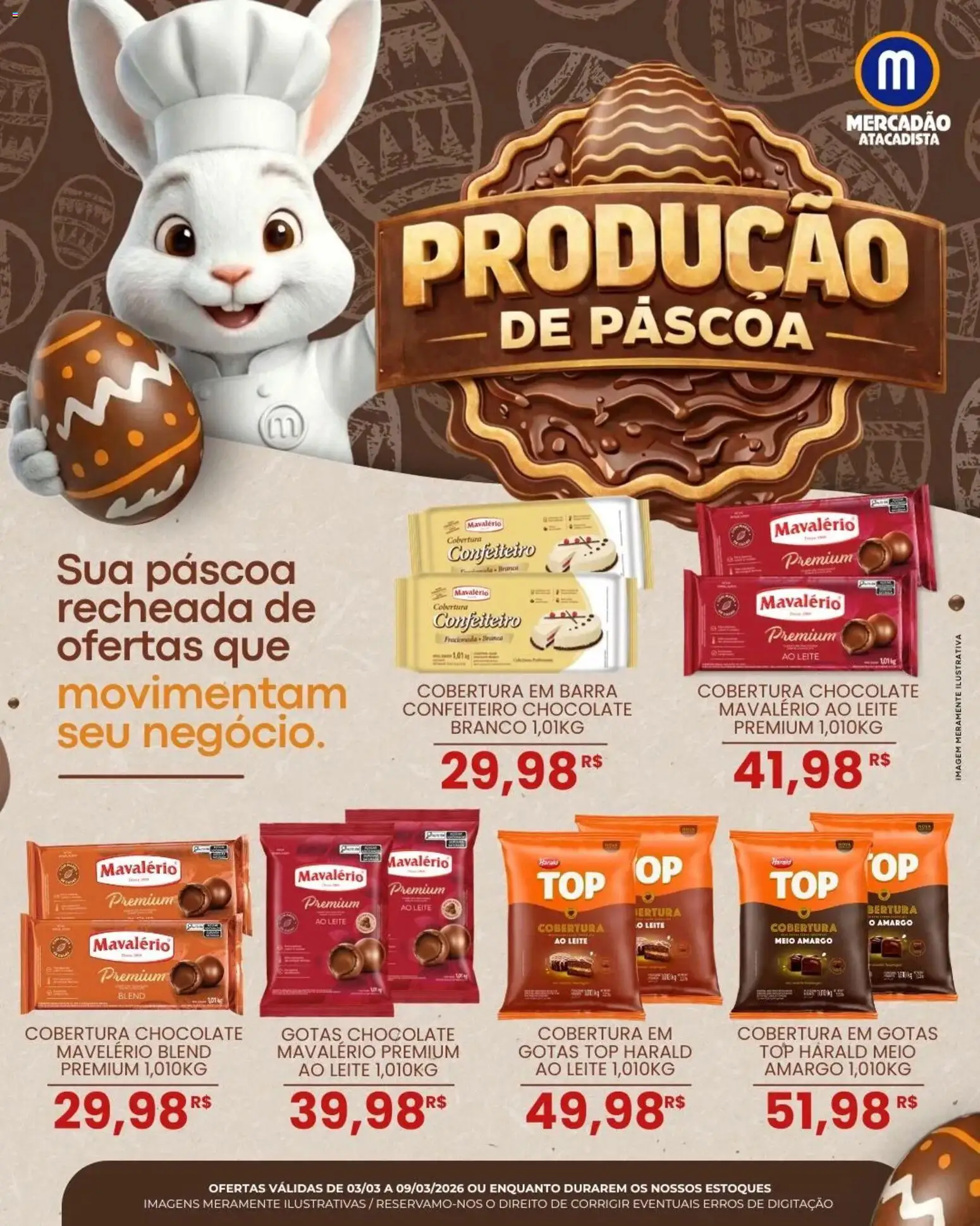 Pré-Visualização do folheto "Mercadão Atacadista ofertas Páscoa" da loja Mercadão Atacadista válido a partir de 03/03/2026