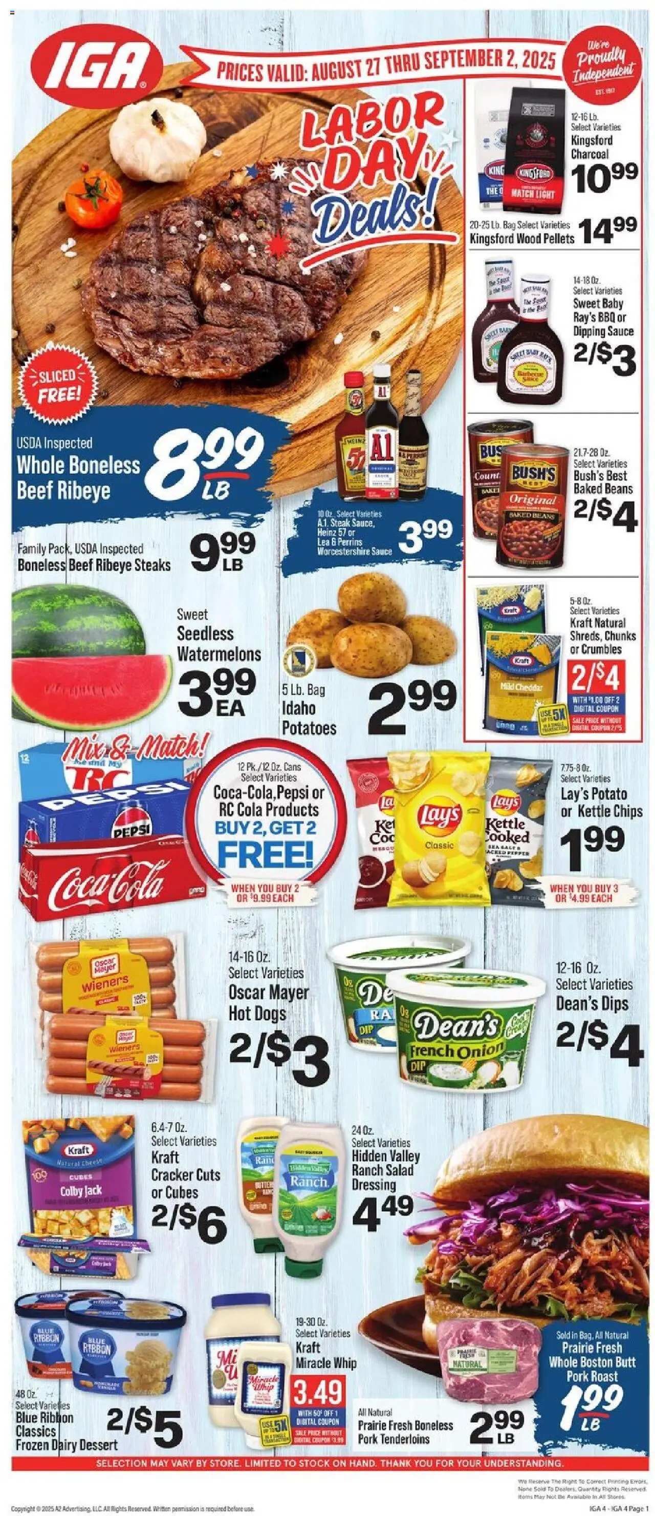 IGA Weekly Ad from 08/27/2025 - Flyer - Page number 1