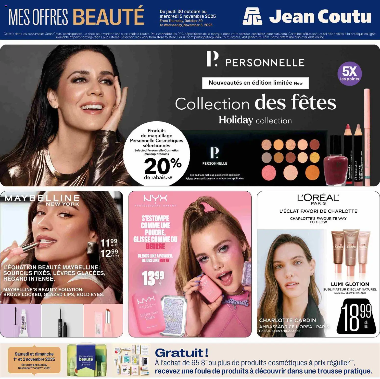Preview of leaflet Encart Offres Beauté from shop Jean Coutu is valid from Oct 30, 2025 - Blush