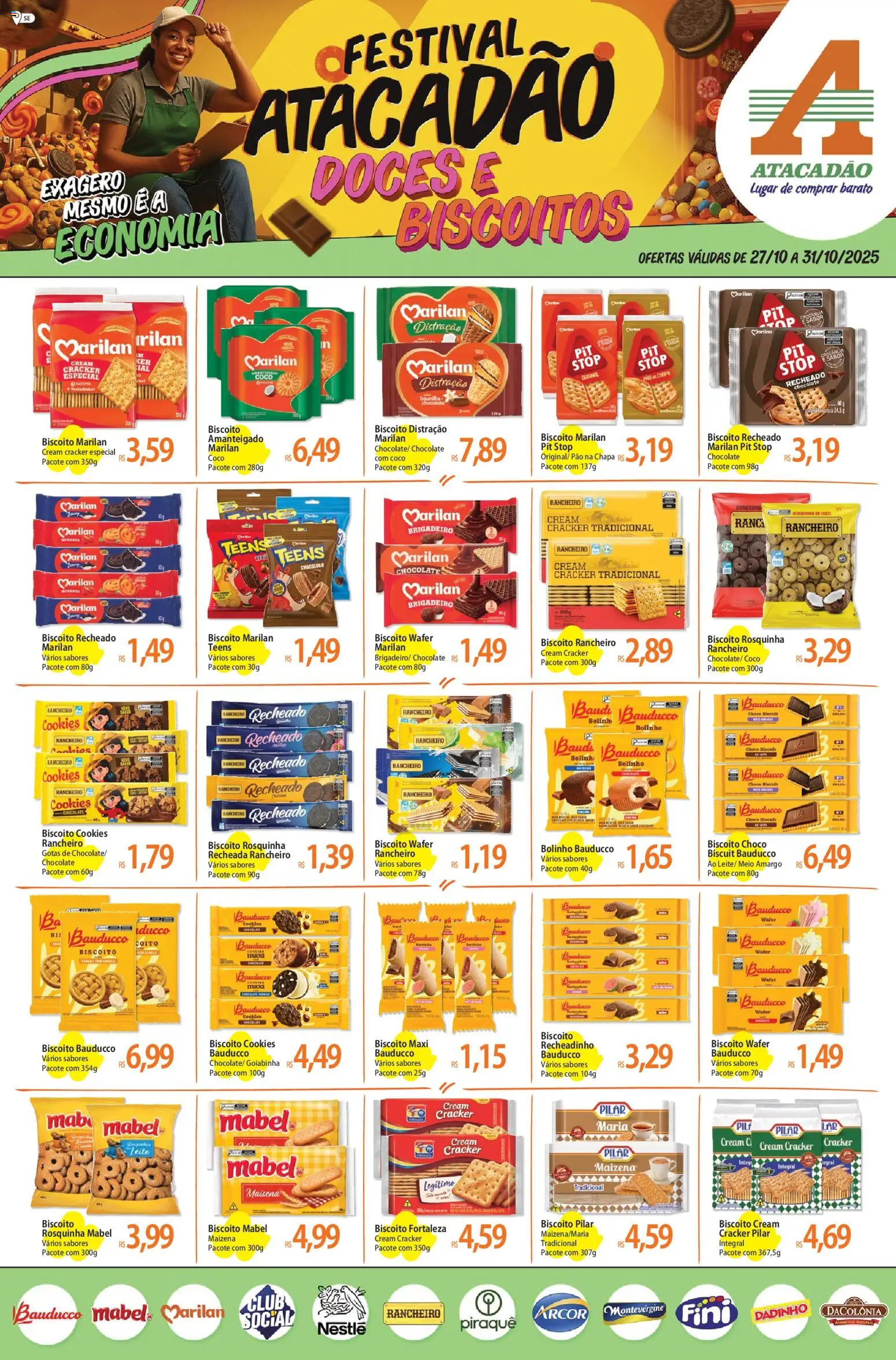 Pré-Visualização do folheto "Ofertas - SE" da loja Atacadão válido a partir de 27/10/2025 - Coco, Doces, Biscoito, Leite, Baunilha, Rosquinha, Cream cracker, Biscoito recheado