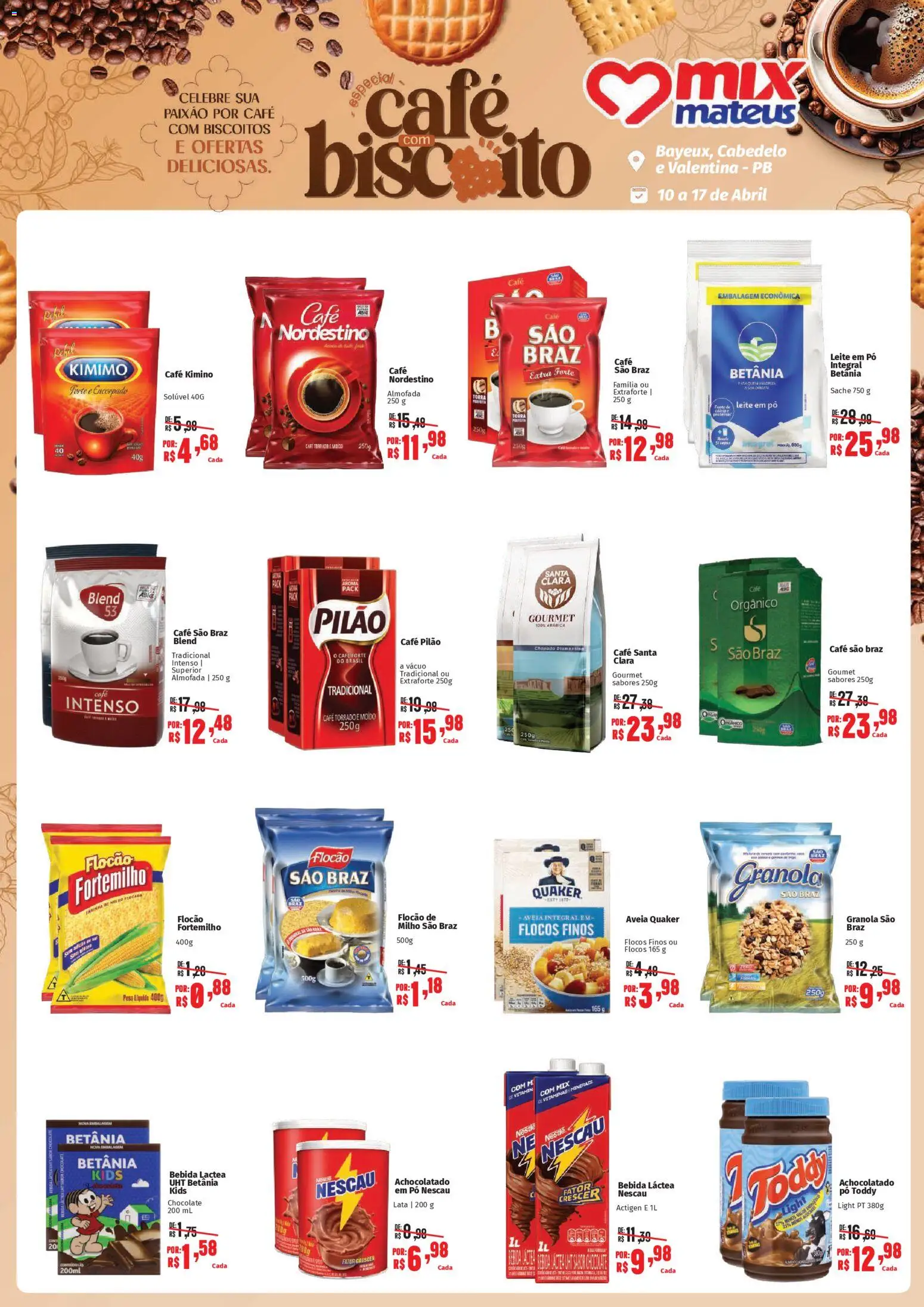 Pré-Visualização do folheto "Mateus ofertas Dia Mundial do Café + Biscoito" da loja Mateus válido a partir de 10/04/2026