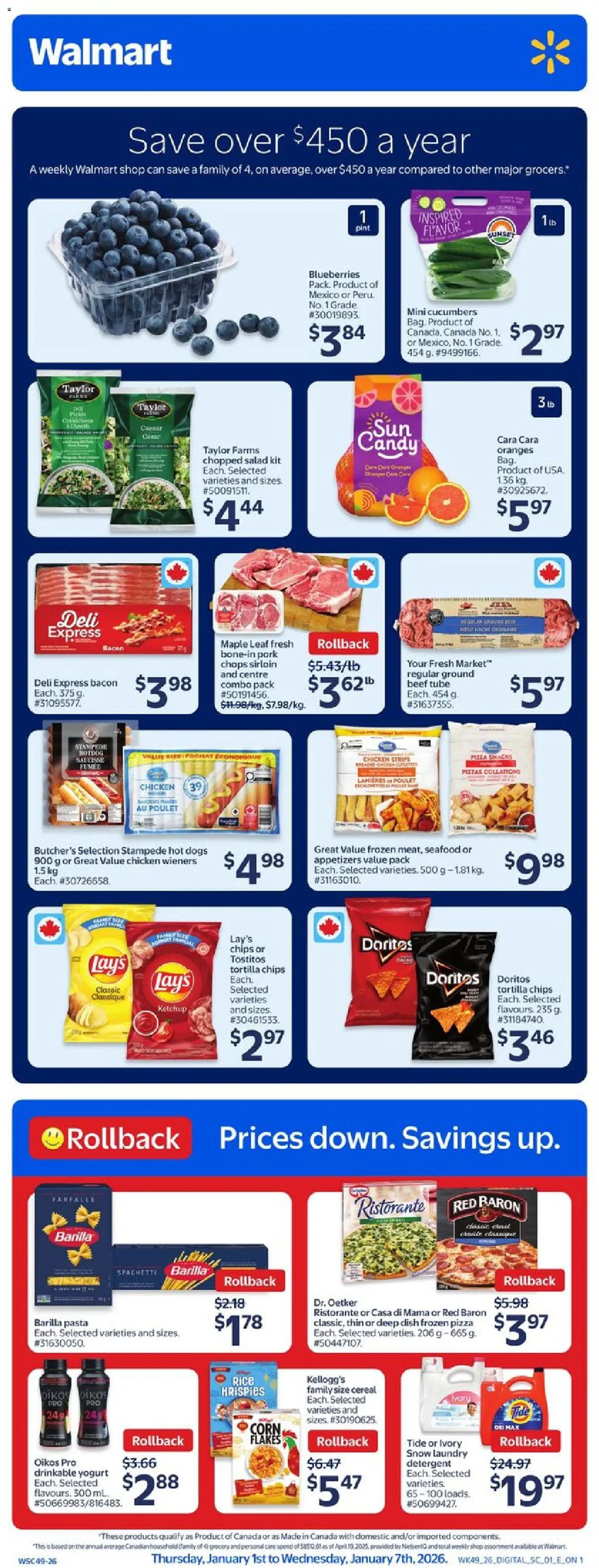 Preview of leaflet Weekly Flyer from shop Walmart is valid from Jan 01, 2026