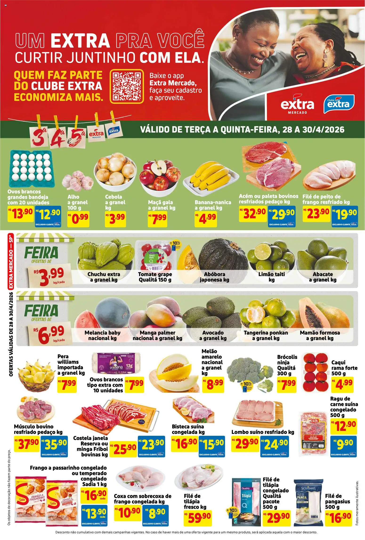 Pré-Visualização do folheto "Extra ofertas de Mercado Terça e Quinta" da loja Extra válido a partir de 28/04/2026