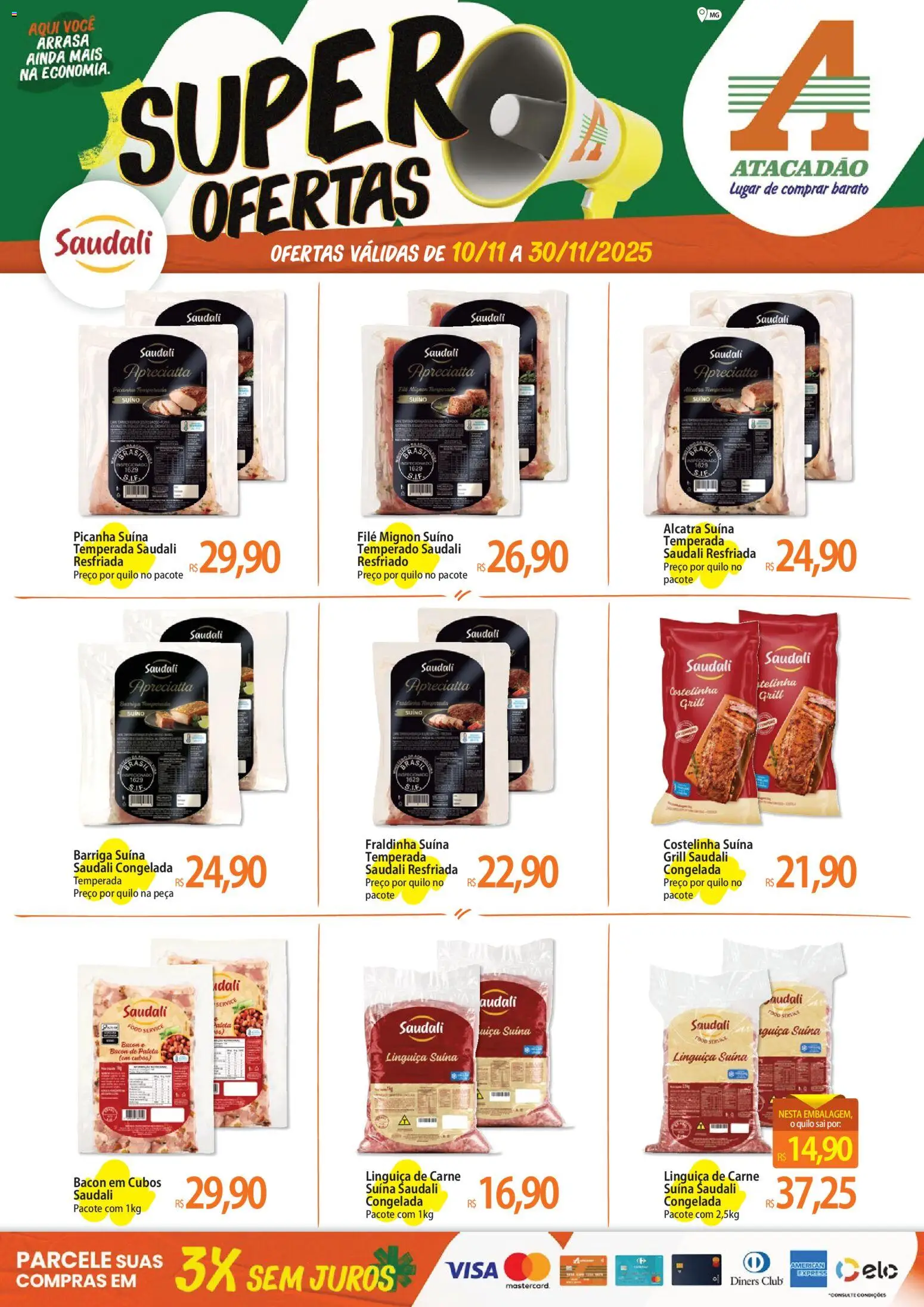 Pré-Visualização do folheto "Ofertas - MG" da loja Atacadão válido a partir de 10/11/2025