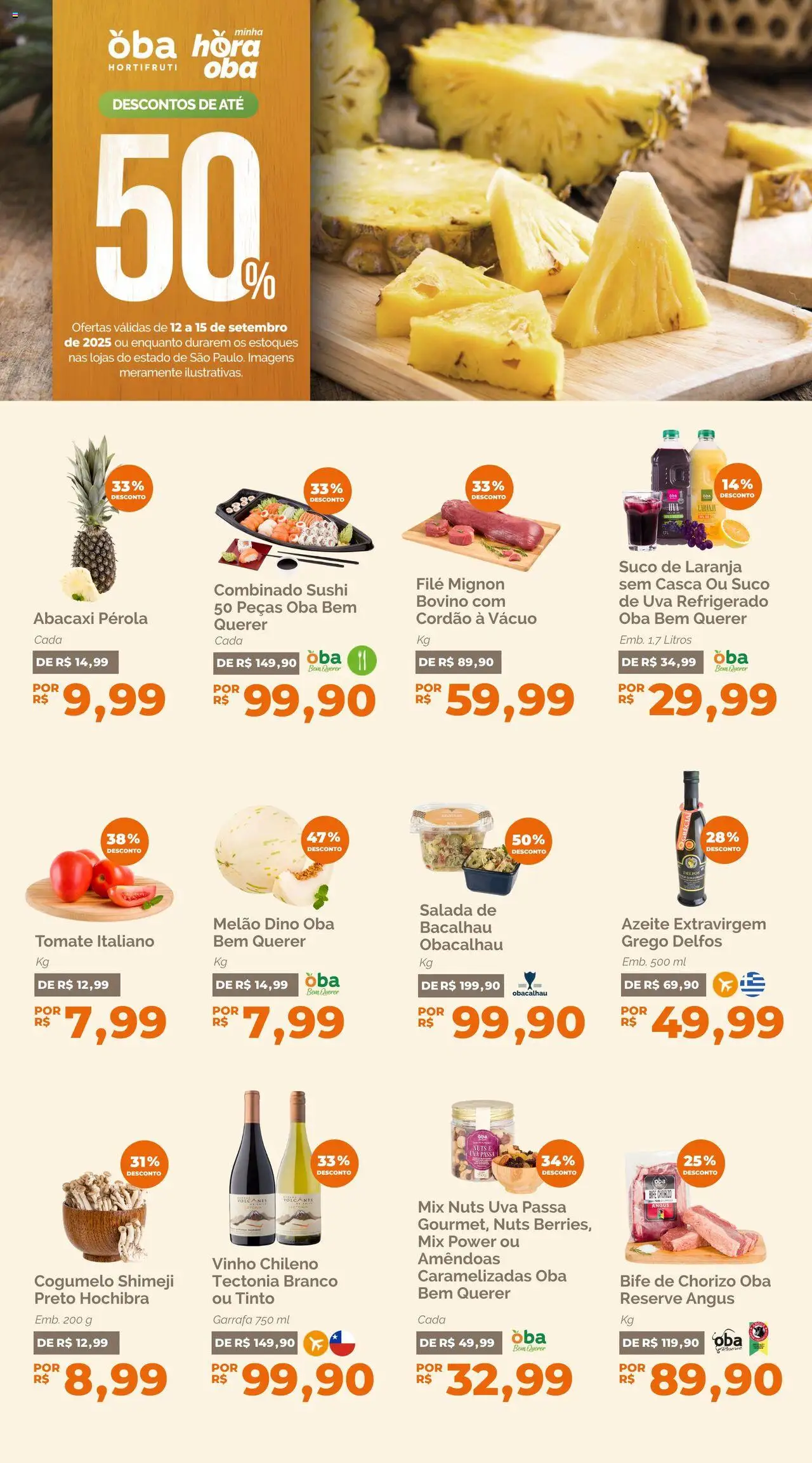 Oba Hortifruti folheto "Ofertas da semana" válido a partir de 12/09/2025 - número de página 1