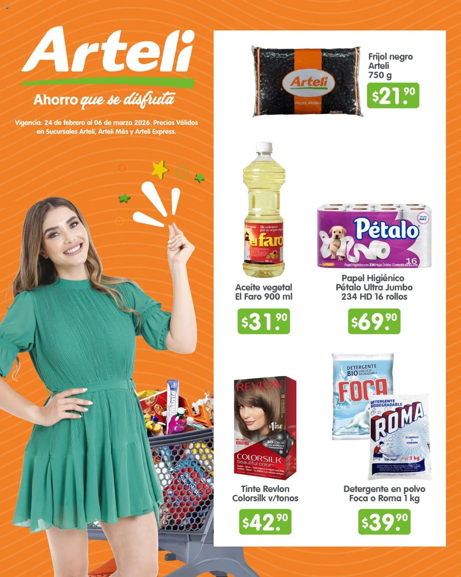 Vista previa las ofertas de la tienda Arteli - Folleto Quincenal desde el 24/02/2026 - Aceite, Papel higiénico, Detergente, Aceite vegetal, Polvo, Detergente en polvo
