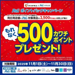カワチの2025/11/01から2025/11/30までのチラシはここ必ずもらえる！ 500カワチポイント