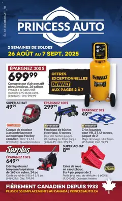 Un aperçu du dépliant 2 Semaines de Soldes ! du magasin Princess Auto est valide à partir 26 août 2025