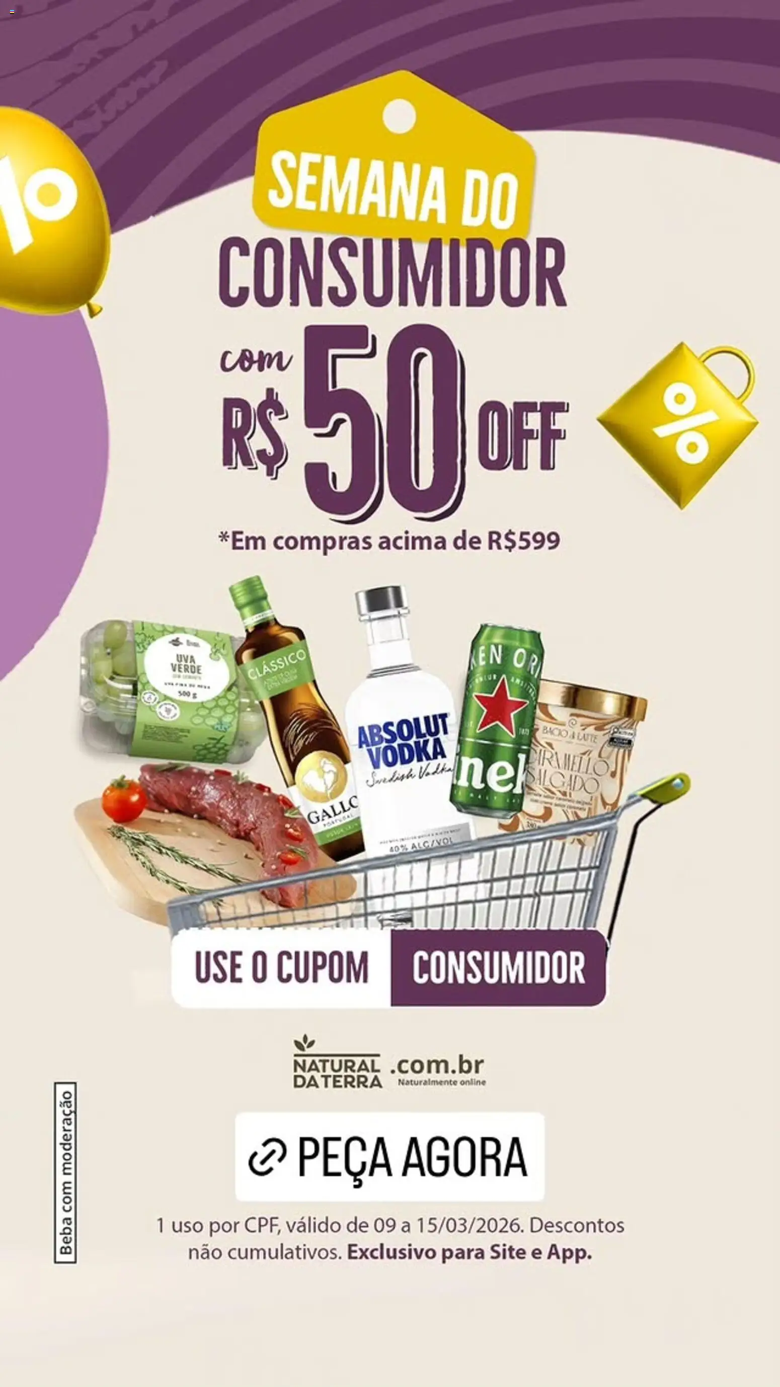Pré-Visualização do folheto "Natural da Terra ofertas Semana do Consumidor" da loja Natural da Terra válido a partir de 09/03/2026 - Vodka
