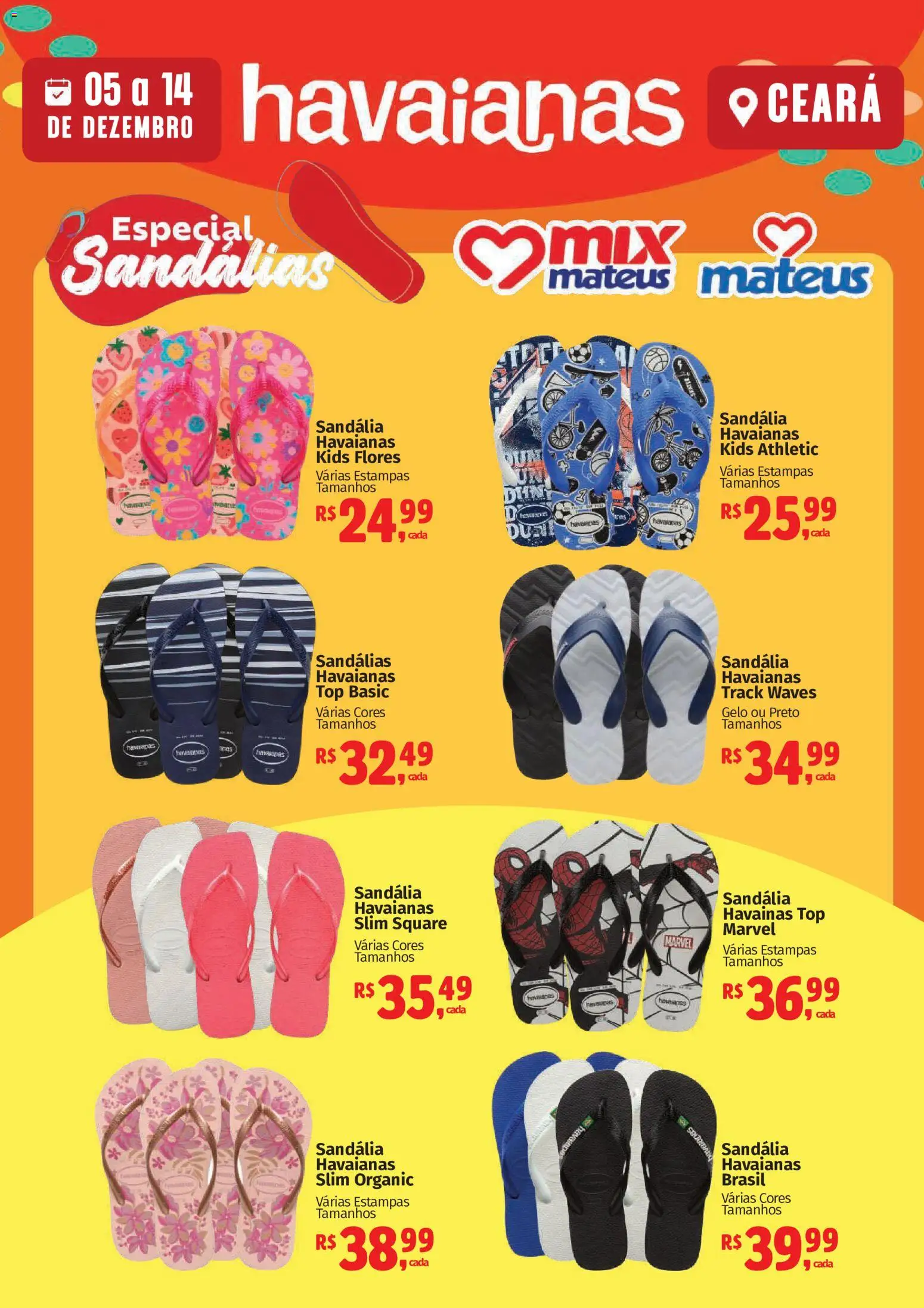 Pré-Visualização do folheto "Ofertas Especial de Havaianas" da loja Mateus válido a partir de 05/12/2025