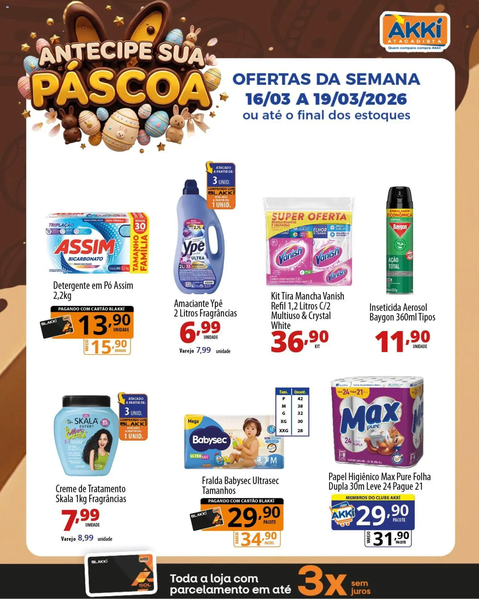 Pré-Visualização do folheto "Akki Atacadista ofertas Páscoa" da loja Akki Atacadista válido a partir de 16/03/2026